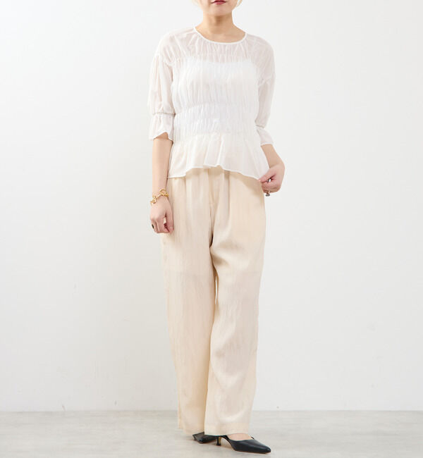 SOFFITTO「オーガニックコットンシャーリングブラウス」|シャツ・ブラウス|