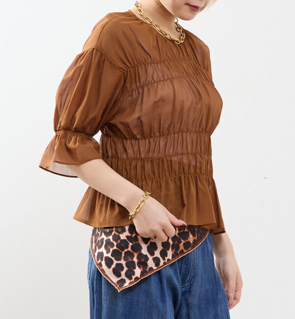 SOFFITTO「オーガニックコットンシャーリングブラウス」|シャツ・ブラウス|