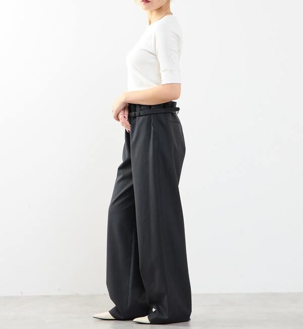 SOFFITTO「ランダムリブ5分袖Tシャツ」|Tシャツ・カットソー|