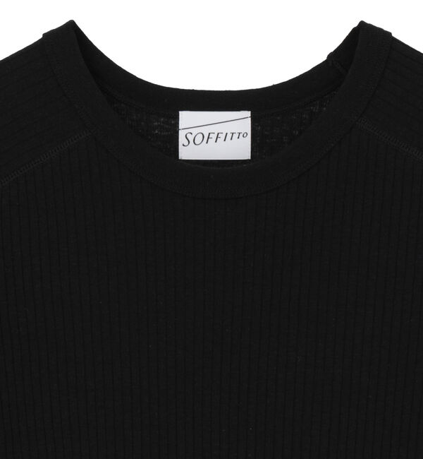 SOFFITTO「ランダムリブ5分袖Tシャツ」|Tシャツ・カットソー|