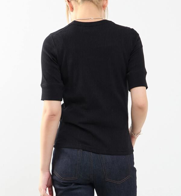 SOFFITTO「ランダムリブ5分袖Tシャツ」|Tシャツ・カットソー|