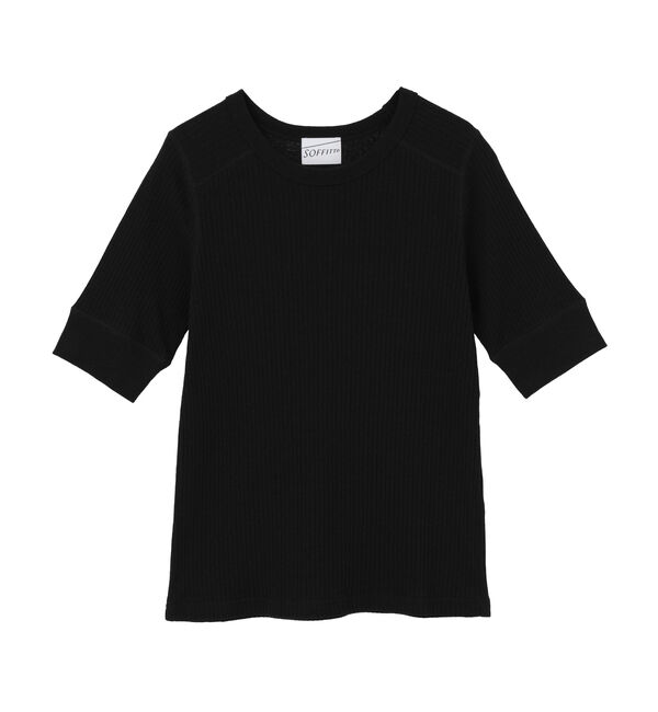 SOFFITTO「ランダムリブ5分袖Tシャツ」|Tシャツ・カットソー|