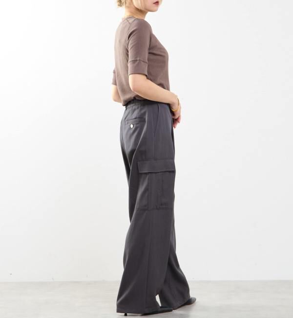 SOFFITTO「ランダムリブ5分袖Tシャツ」|Tシャツ・カットソー|