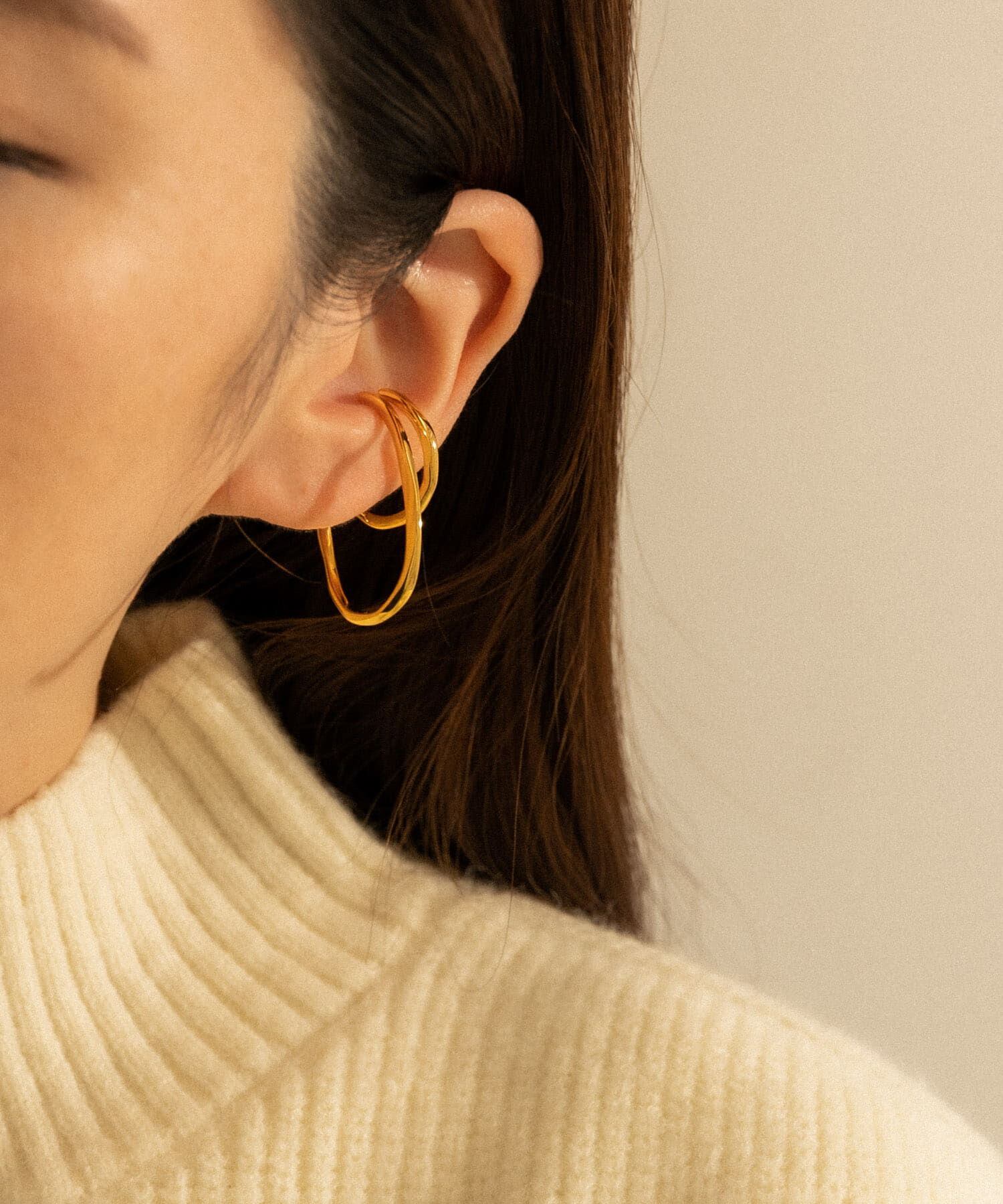 SMELLY「SMELLY so&rsquo;　double circle earcuff gld」|イヤリング|