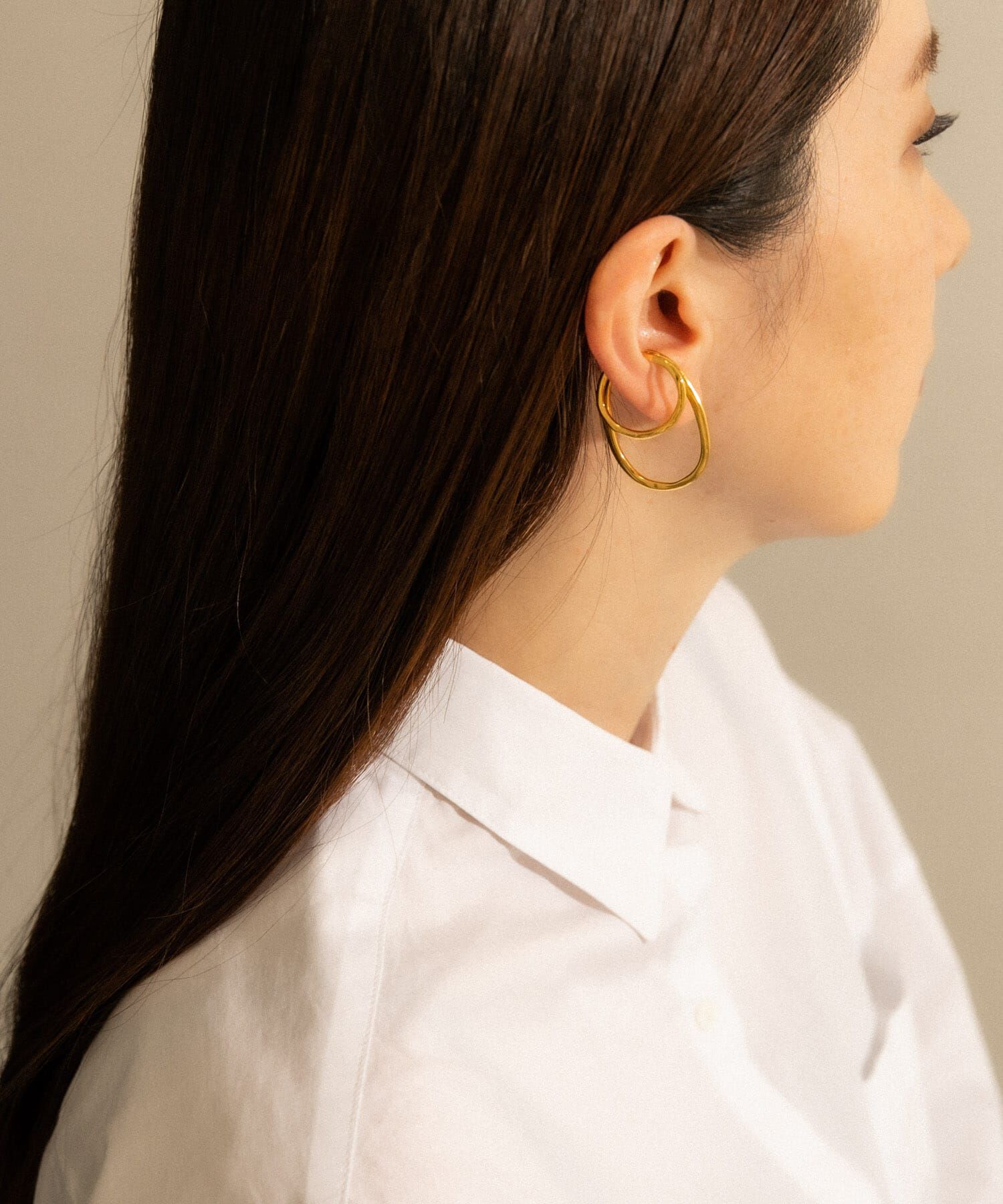 SMELLY「SMELLY so&rsquo;　double circle earcuff gld」|イヤリング|