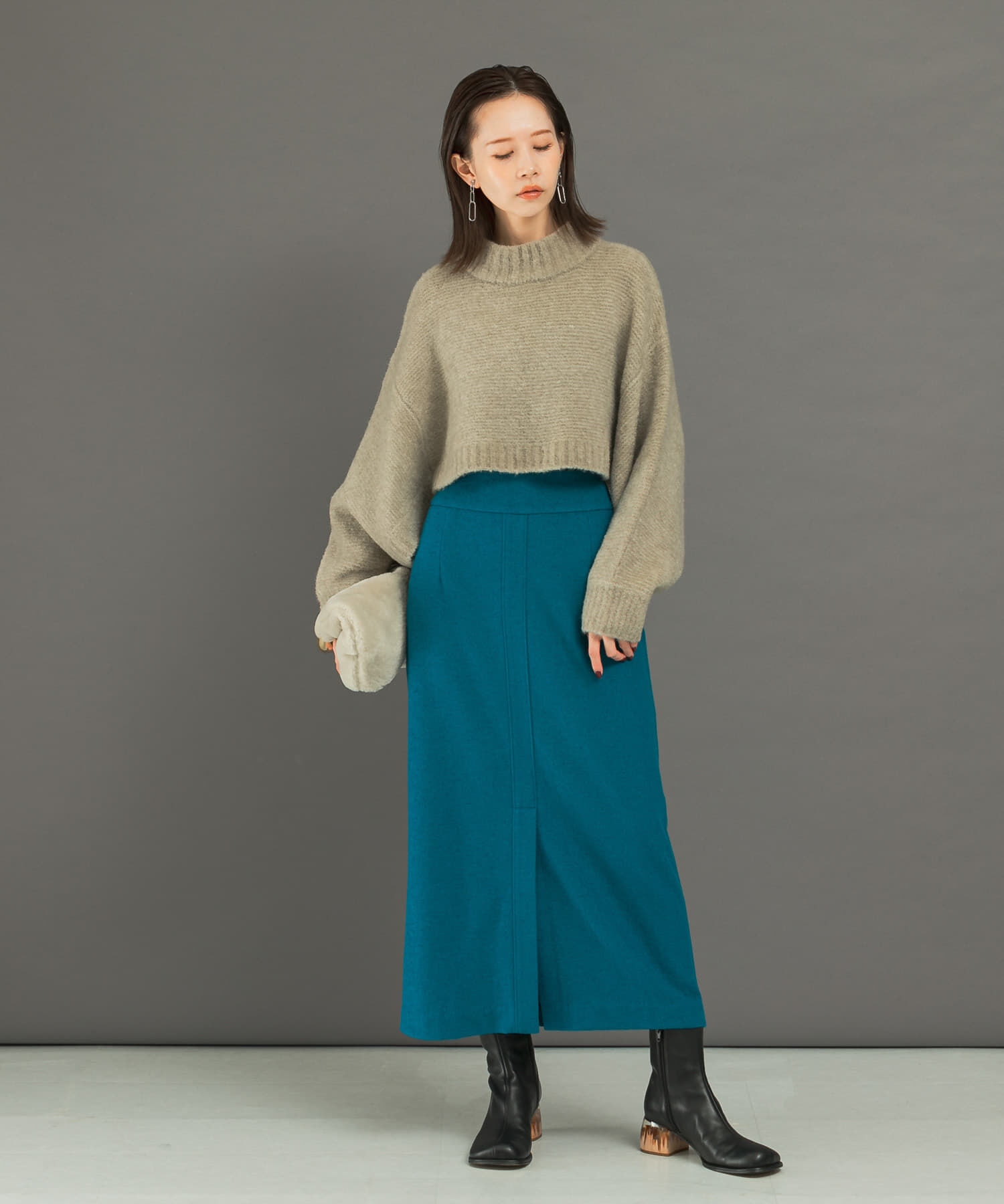 URBAN RESEARCH ROSSO「ウール混ブークレストレートスカート」|スカート|