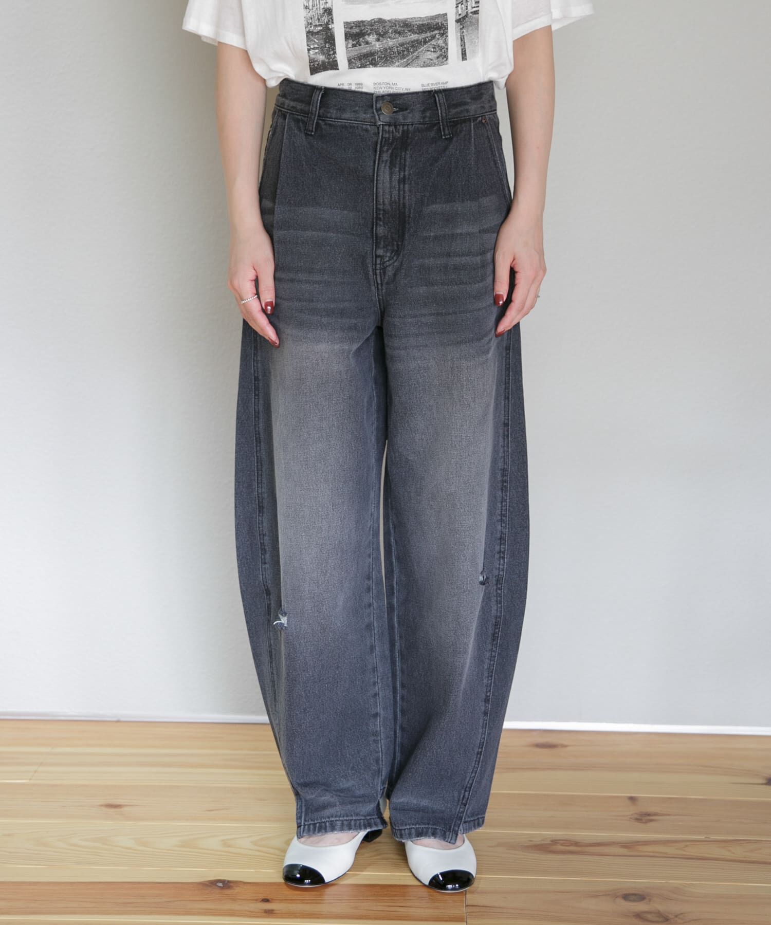 URBAN RESEARCH ROSSO「YENN　CURVED SEAM DENIM PANTS」|デニム|