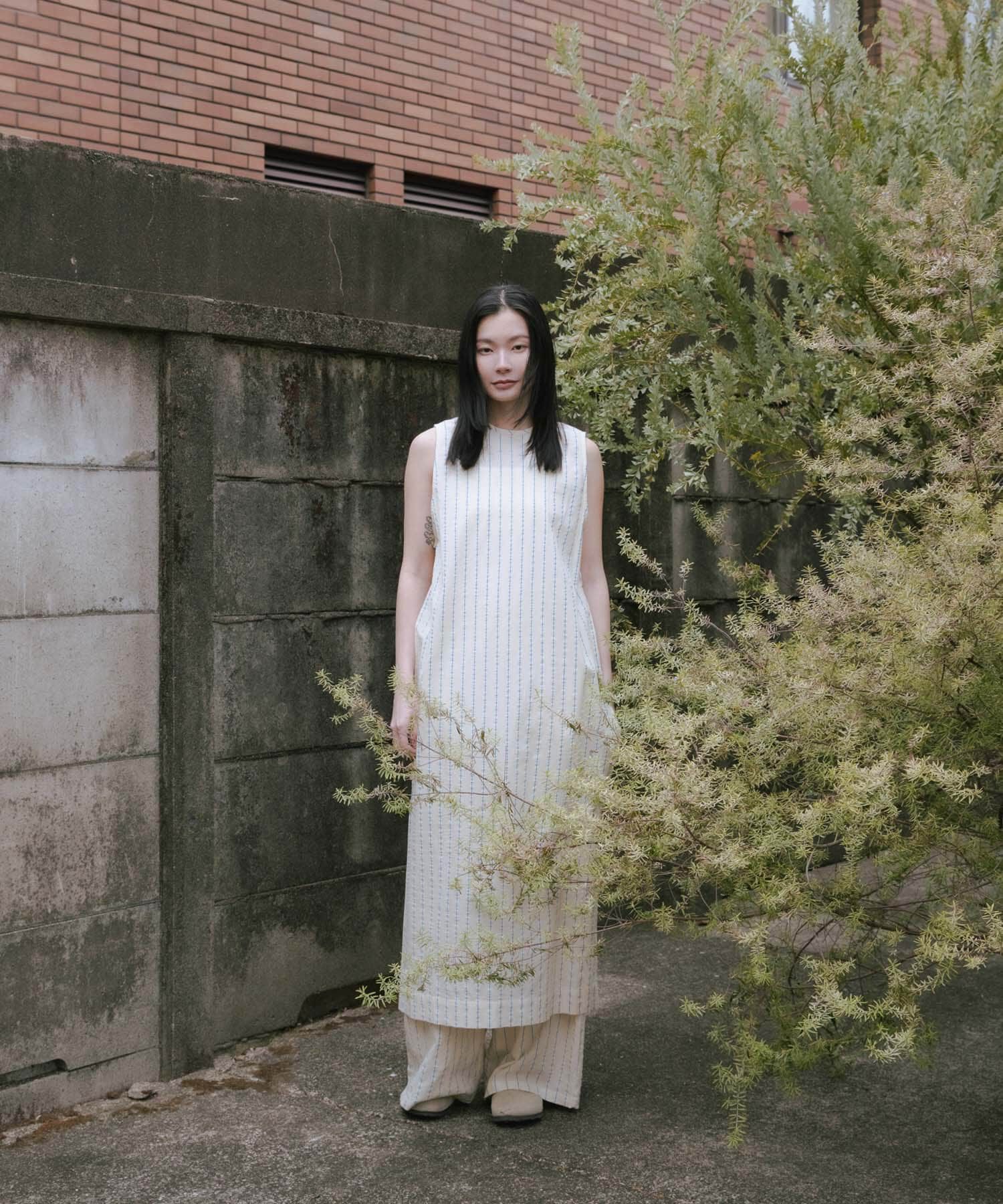 URBAN RESEARCH「new basic　インドコットンサッカーストライプワンピース」|ワンピース|ライトベージュ