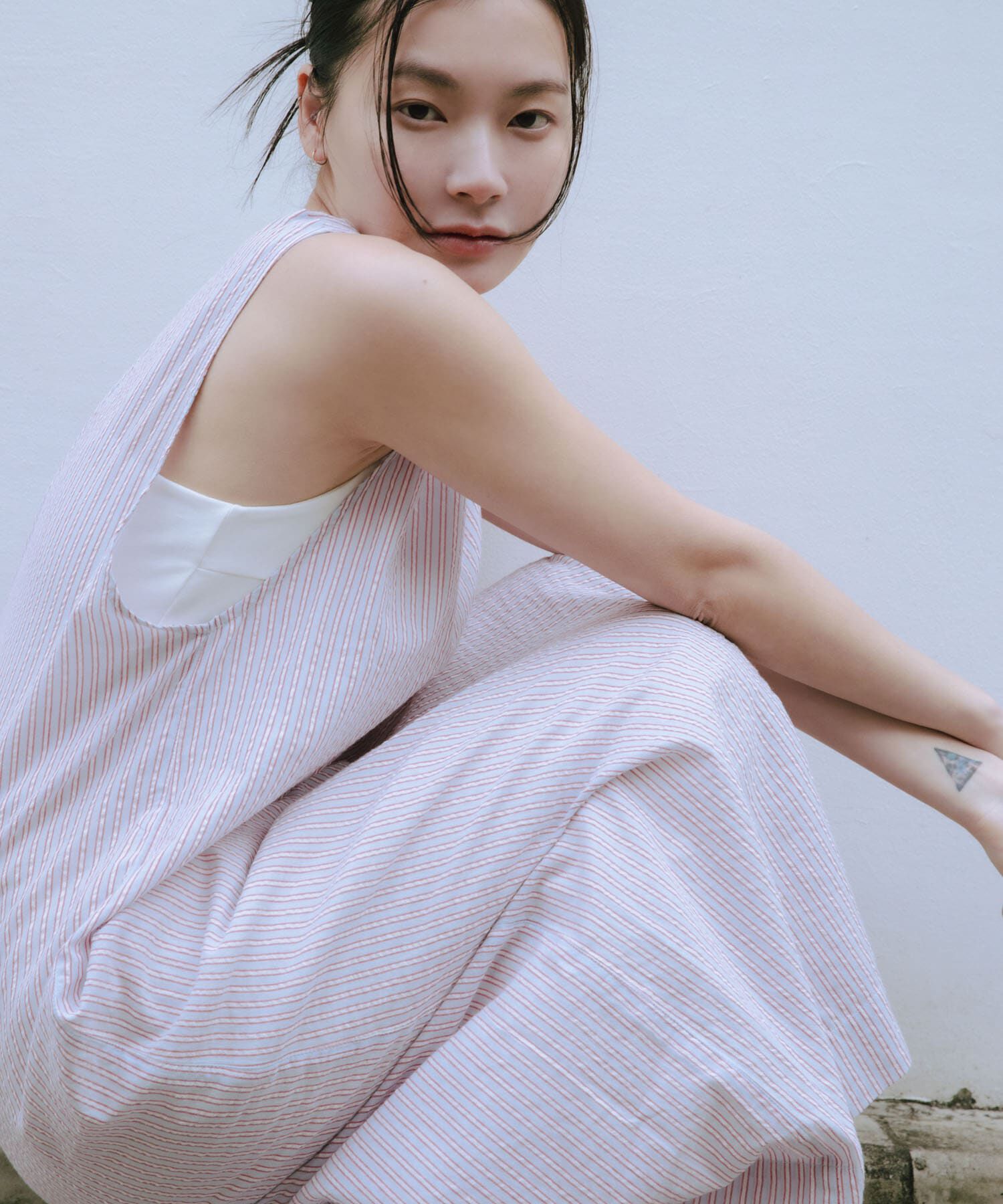 URBAN RESEARCH「new basic　インドコットンサッカーストライプワンピース」|ワンピース|