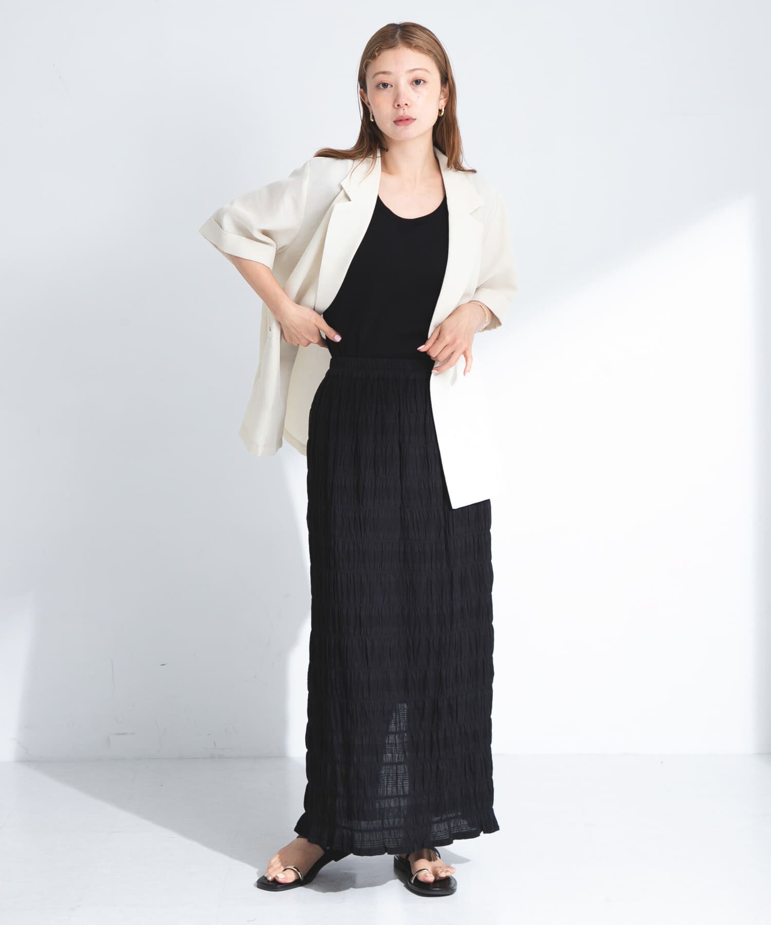 Sonny Label 「コットンシャーリングIラインスカート」|スカート|