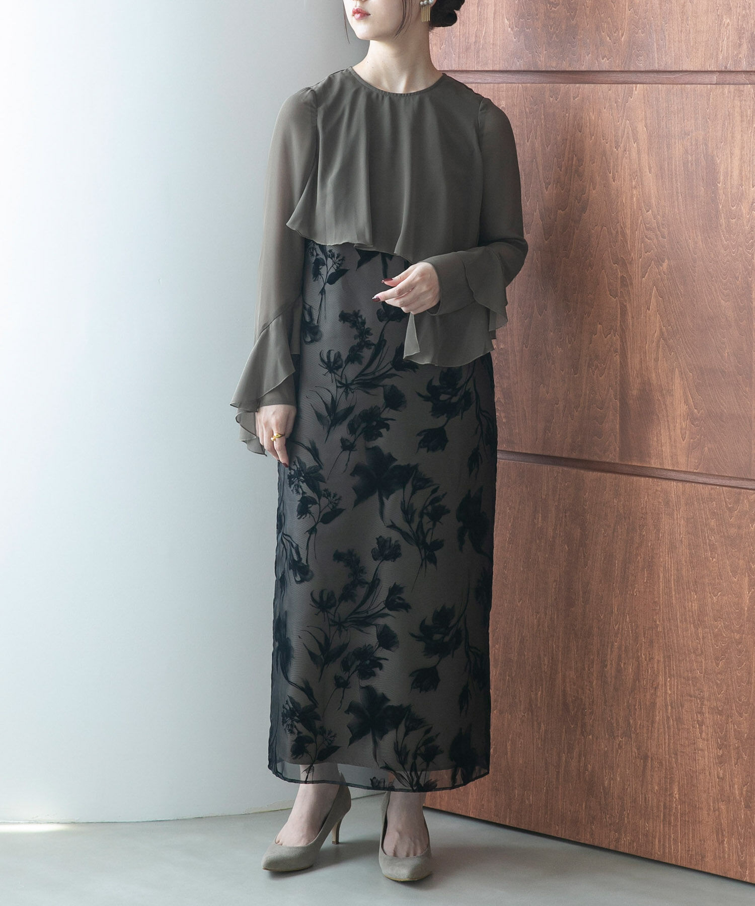 URBAN RESEARCH ROSSO「kaene　アシメフレアボレロドッキングドレス」|ワンピース|