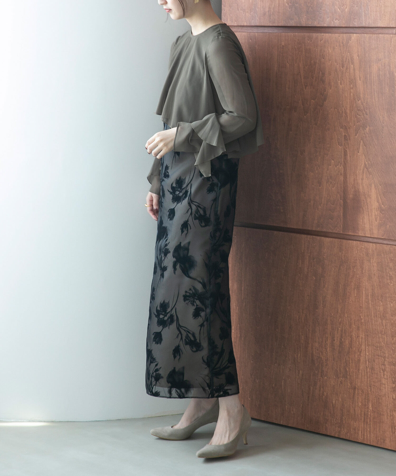 URBAN RESEARCH ROSSO「kaene　アシメフレアボレロドッキングドレス」|ワンピース|