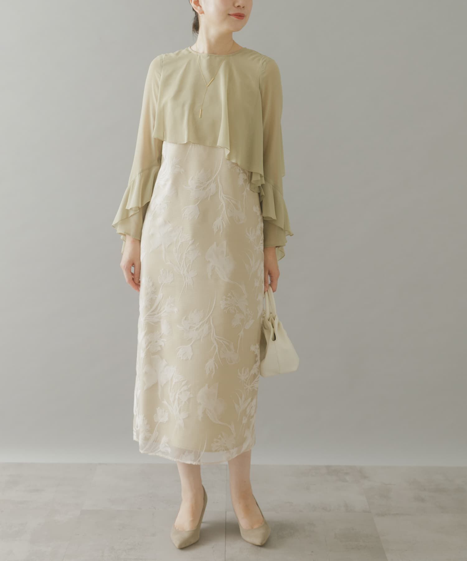 URBAN RESEARCH ROSSO「kaene　アシメフレアボレロドッキングドレス」|ワンピース|