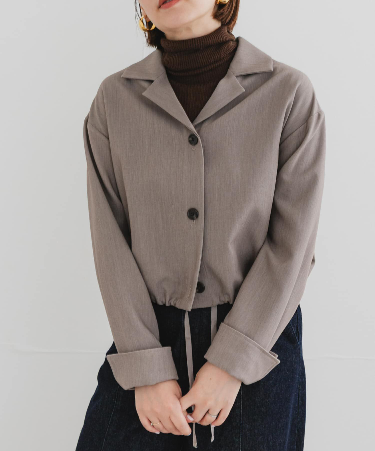 URBAN RESEARCH ROSSO「F by ROSSO　オープンカラーシャツジャケット」|ノーカラーコート|