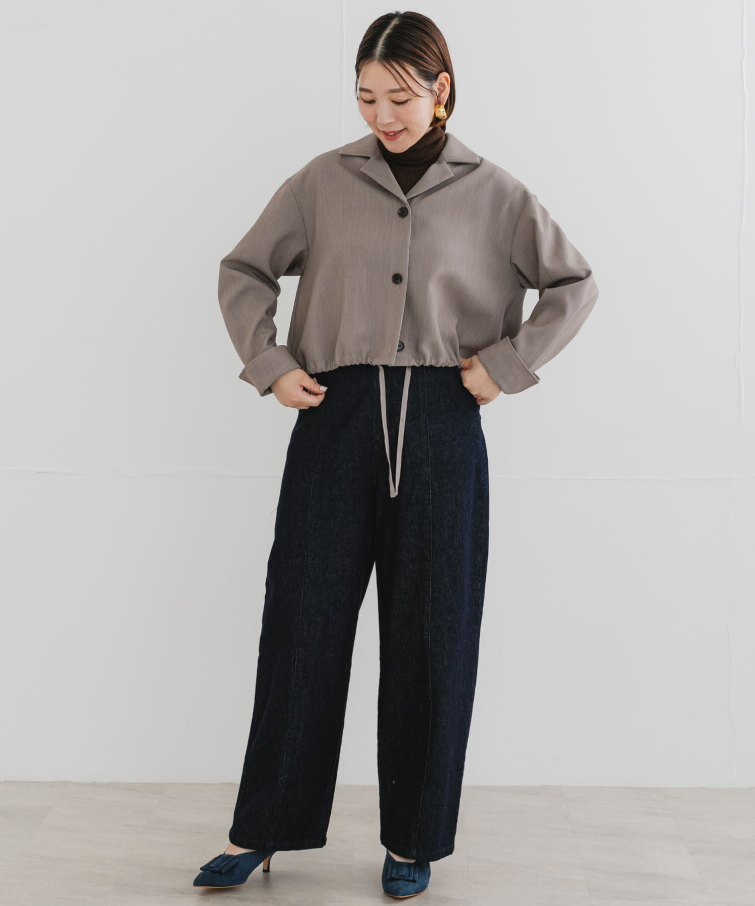 URBAN RESEARCH ROSSO「F by ROSSO　オープンカラーシャツジャケット」|ノーカラーコート|