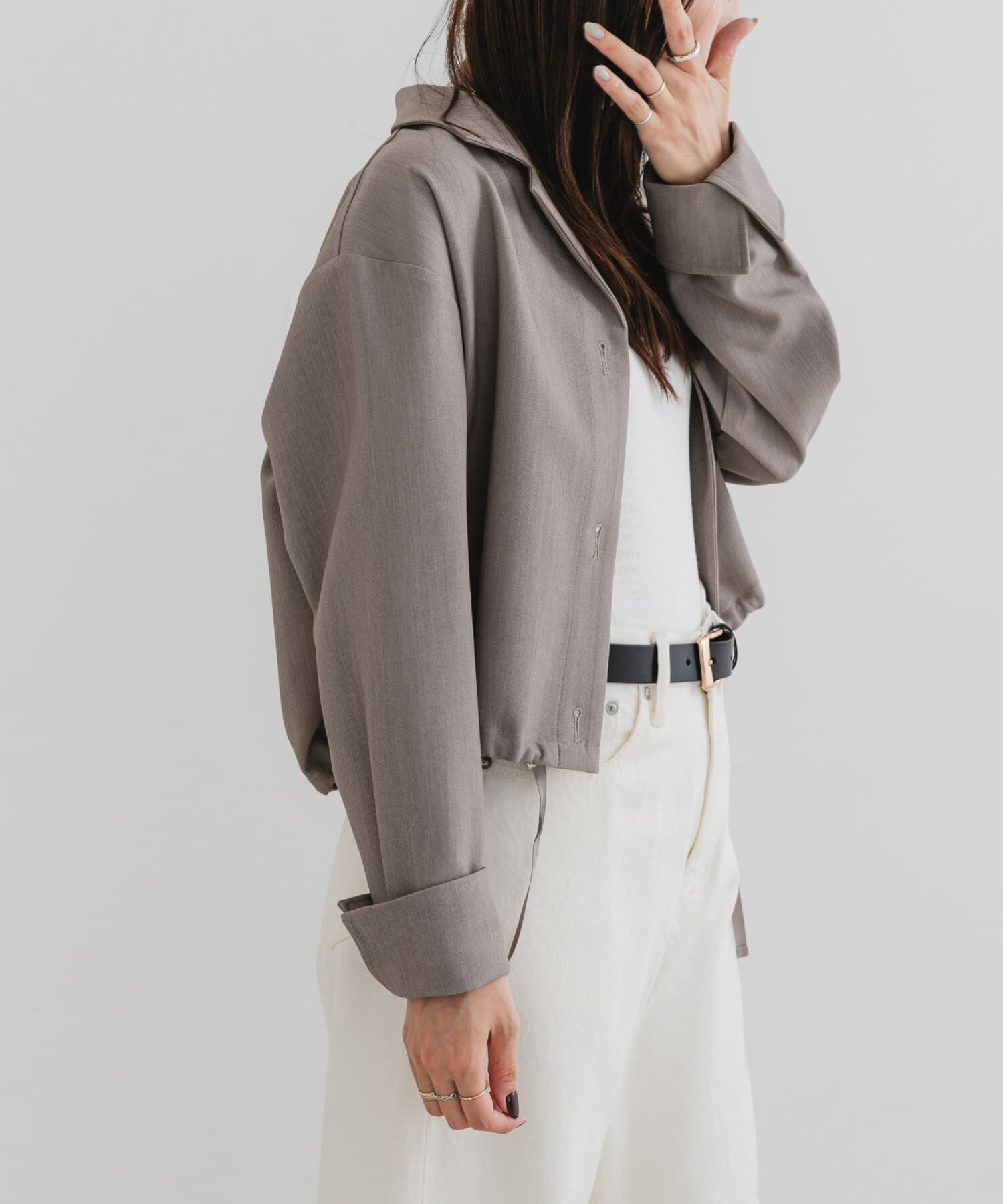 URBAN RESEARCH ROSSO「F by ROSSO　オープンカラーシャツジャケット」|ノーカラーコート|