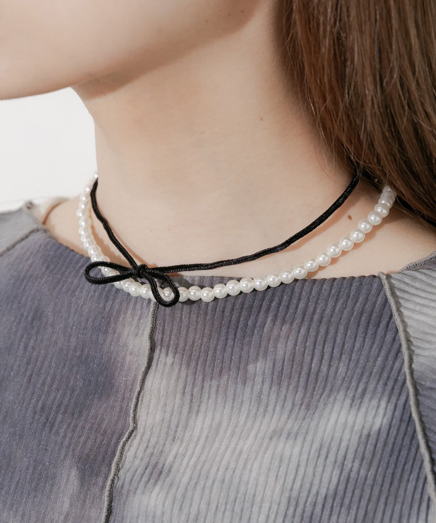 SMELLY「パールベロア２セットネックレス」|ネックレス|