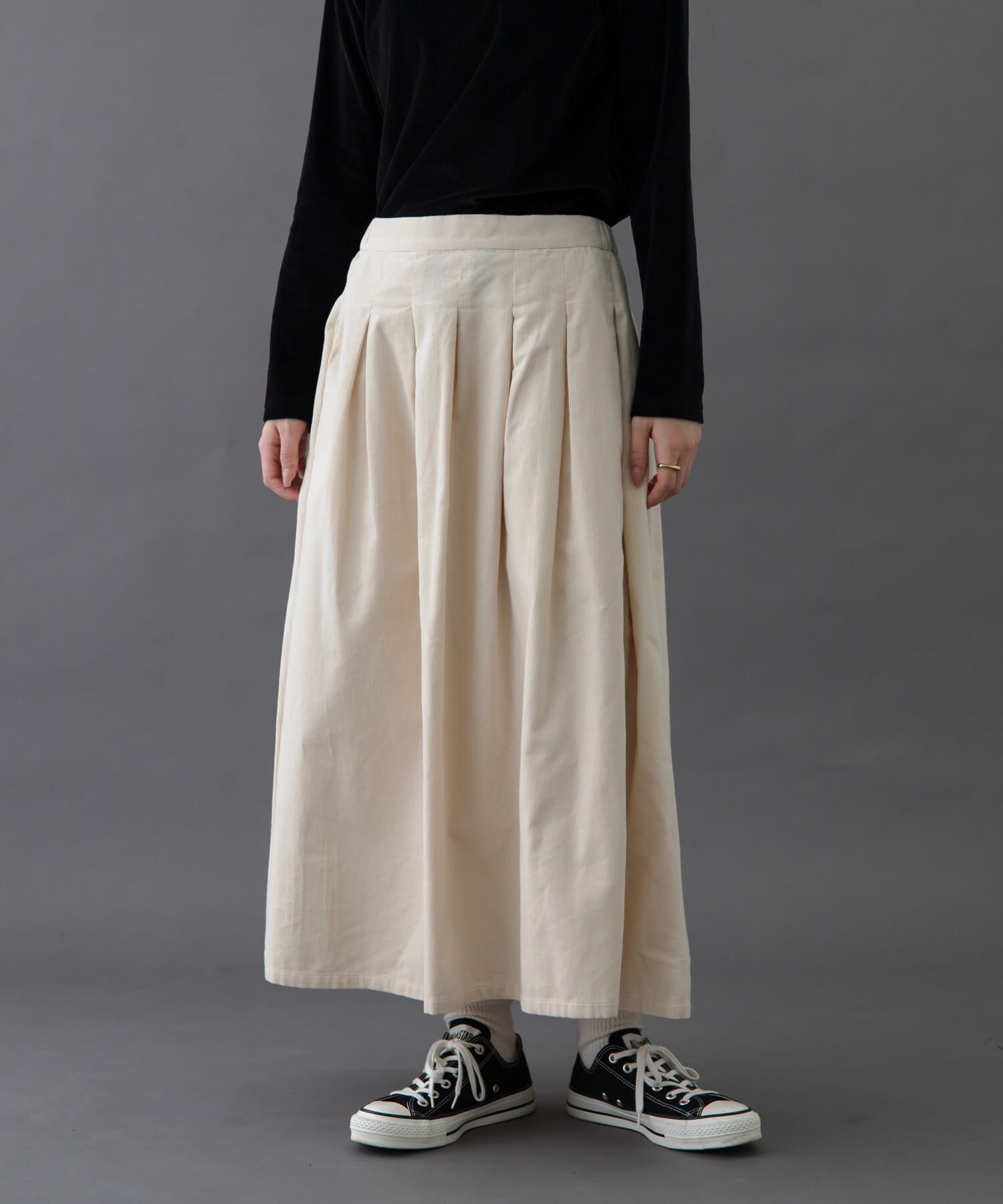 URBAN RESEARCH DOORS「FORK&SPOON　コーデュロイスカート」|スカート|アイボリー