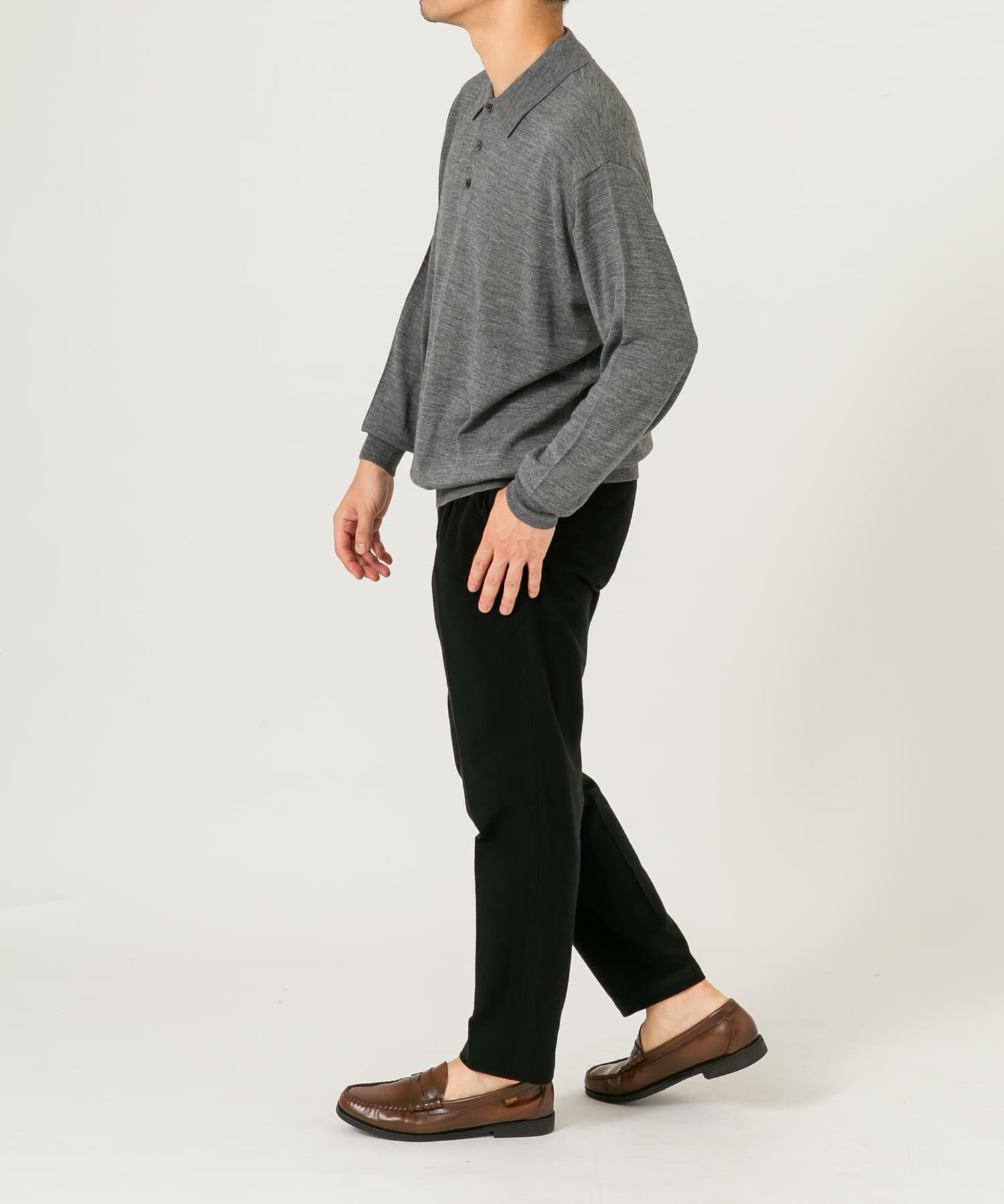 URBAN RESEARCH ROSSO「イタリア糸メリノウールニットポロシャツ」|ニット・セーター|