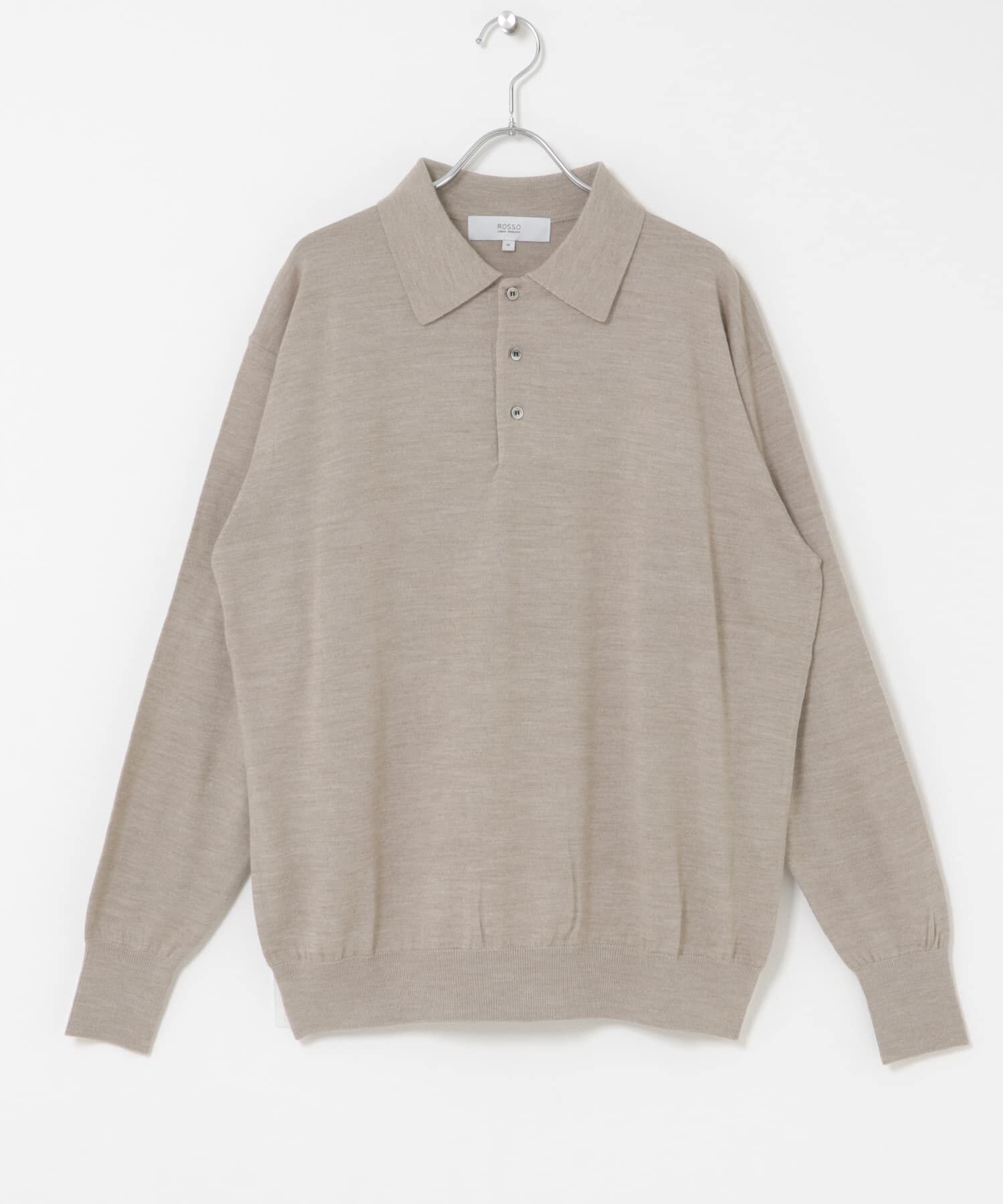 URBAN RESEARCH ROSSO「イタリア糸メリノウールニットポロシャツ」|ニット・セーター|