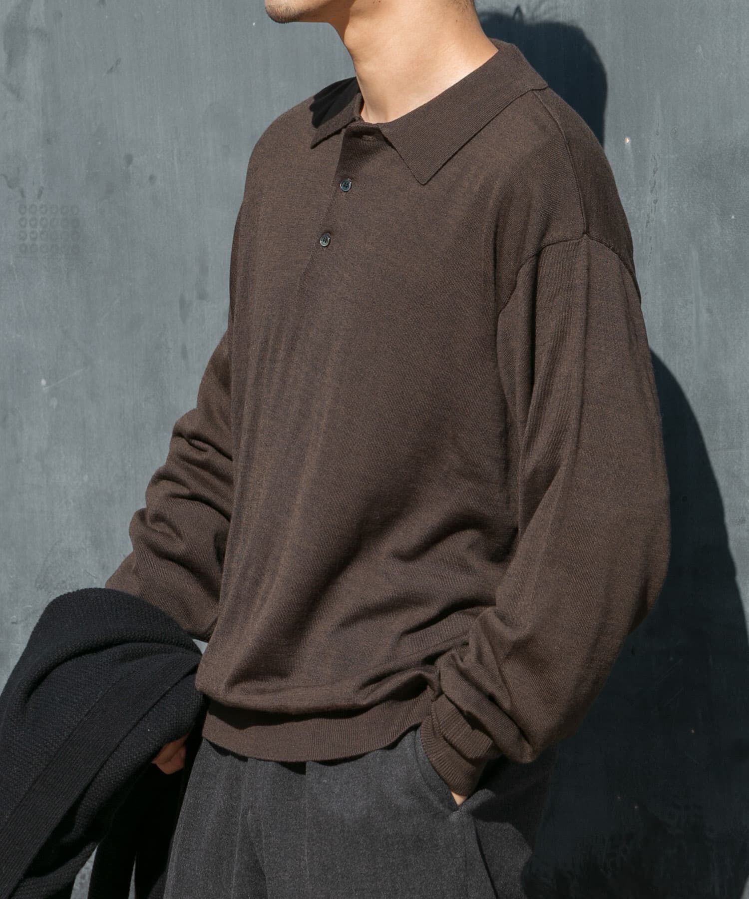 URBAN RESEARCH ROSSO「イタリア糸メリノウールニットポロシャツ」|ニット・セーター|