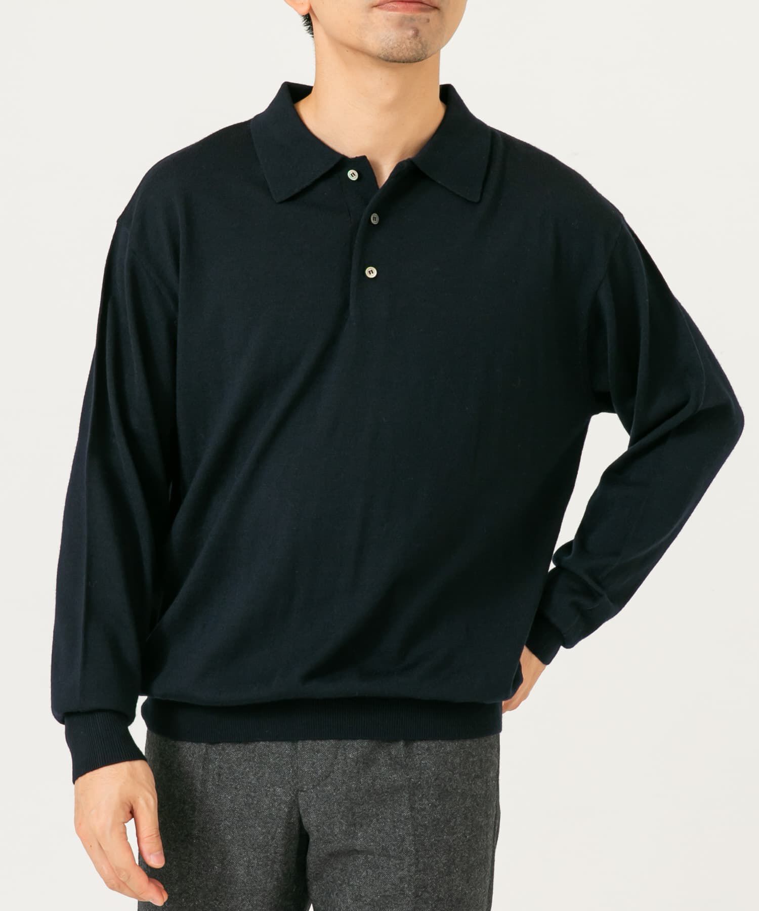 URBAN RESEARCH ROSSO「イタリア糸メリノウールニットポロシャツ」|ニット・セーター|