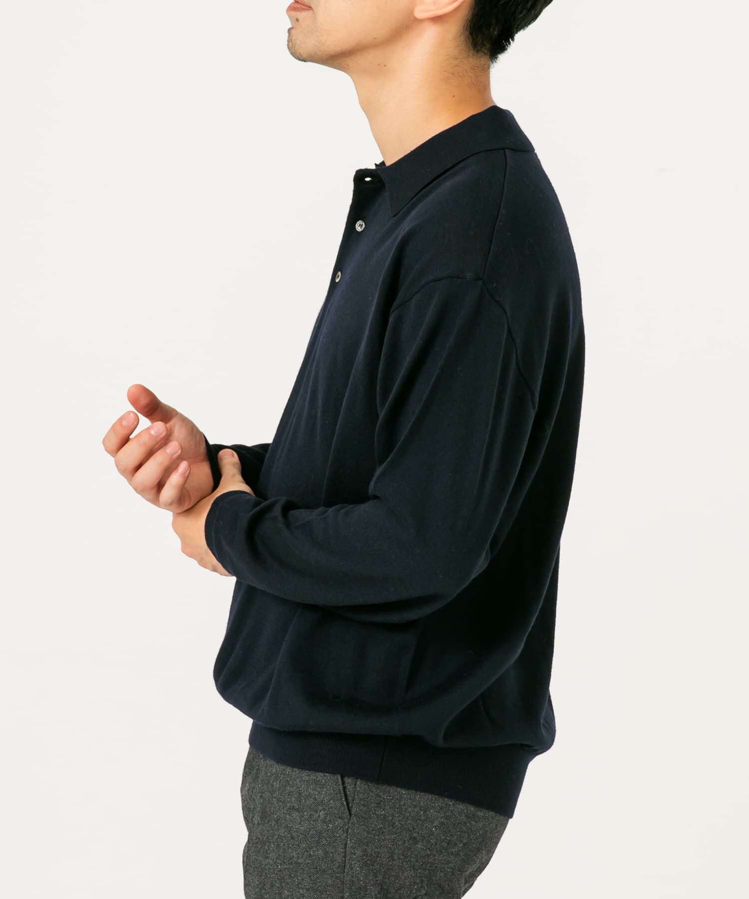 URBAN RESEARCH ROSSO「イタリア糸メリノウールニットポロシャツ」|ニット・セーター|