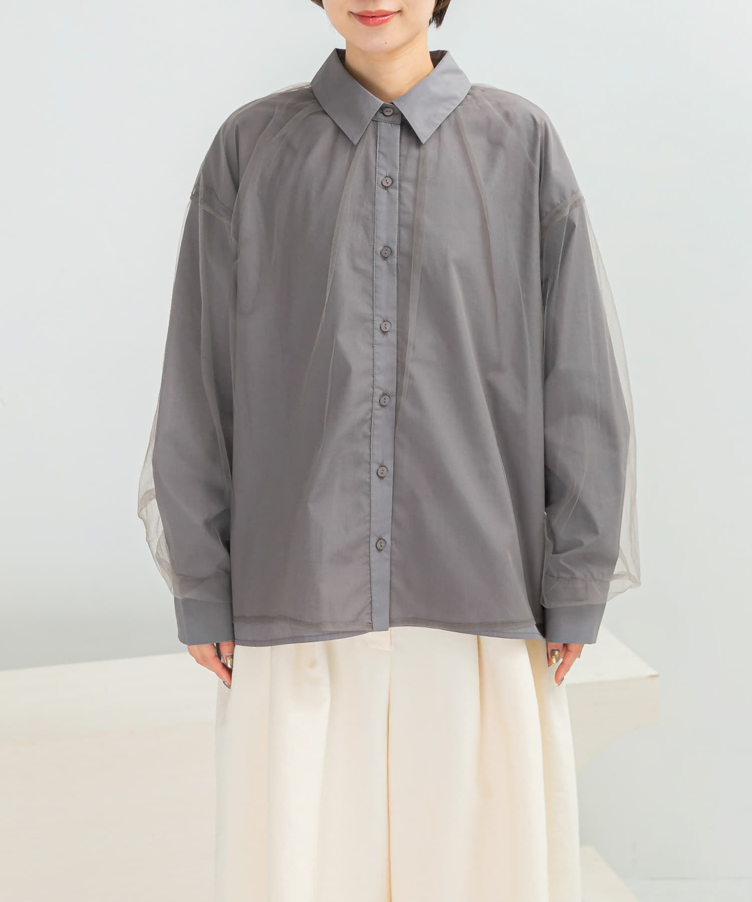 URBAN RESEARCH ROSSO「Torrazzo Donna　Sheer Tulle Shirt」|シャツ・ブラウス|