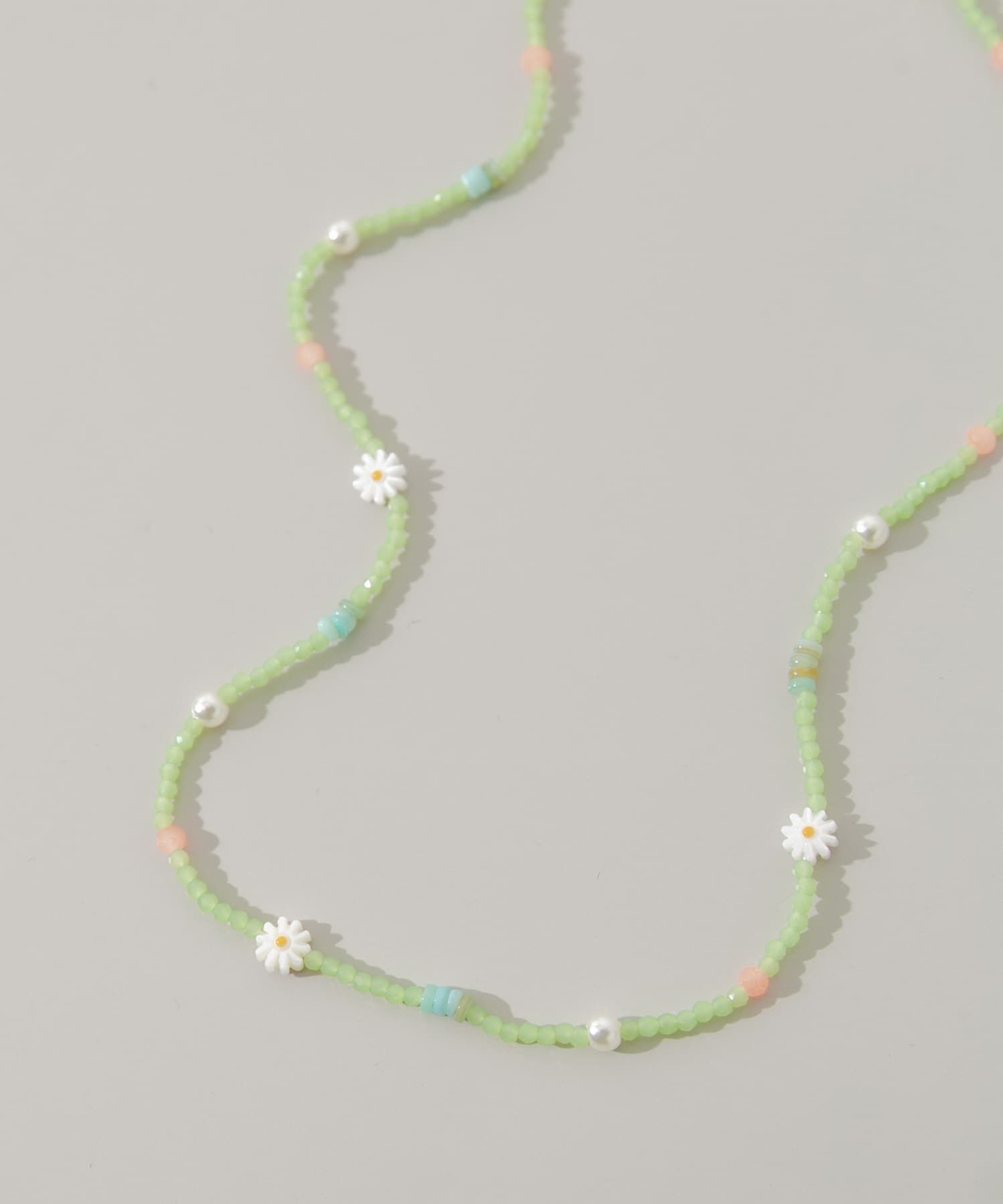 SMELLY「フラワーモチーフカラフルビーズネックレス」|ネックレス|
