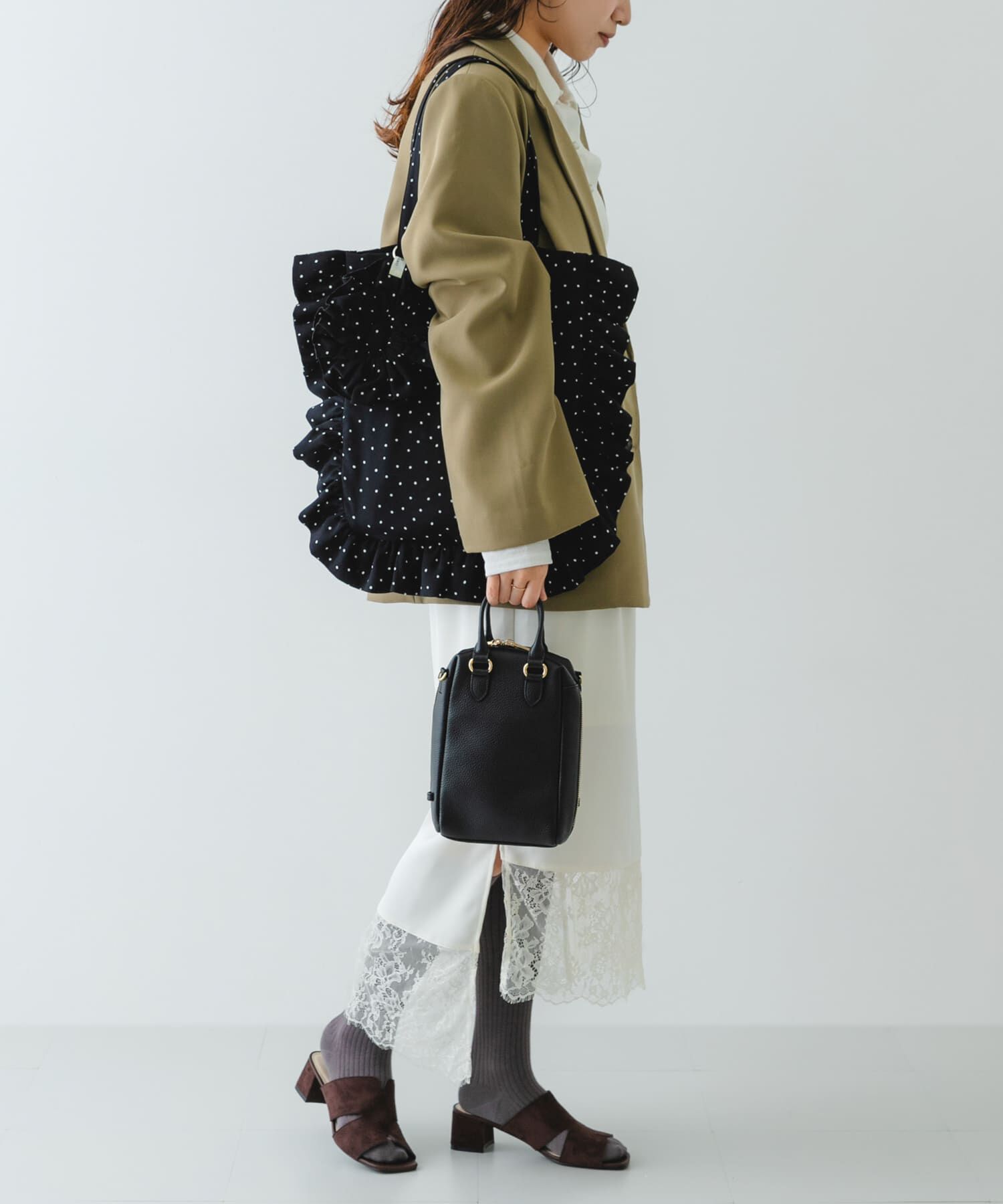 RODE SKO「シュシュセットサイドフリルトート」|トートバッグ|