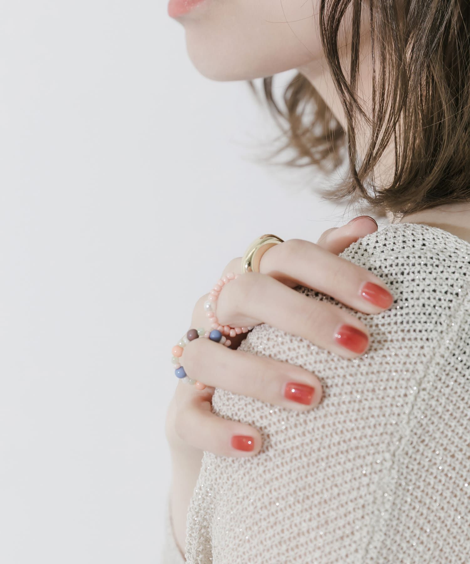 SMELLY「マルチカラービーズ3セットリング」|リング|