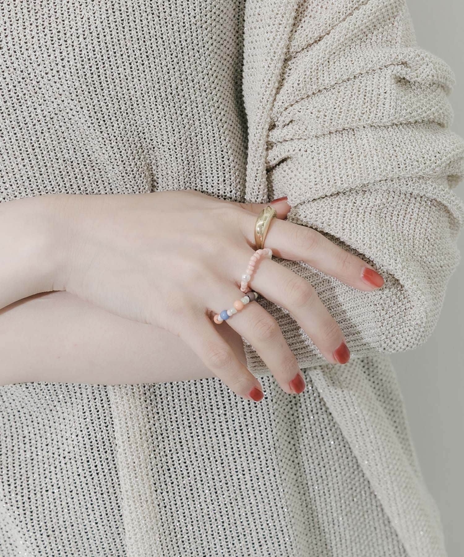 SMELLY「マルチカラービーズ3セットリング」|リング|