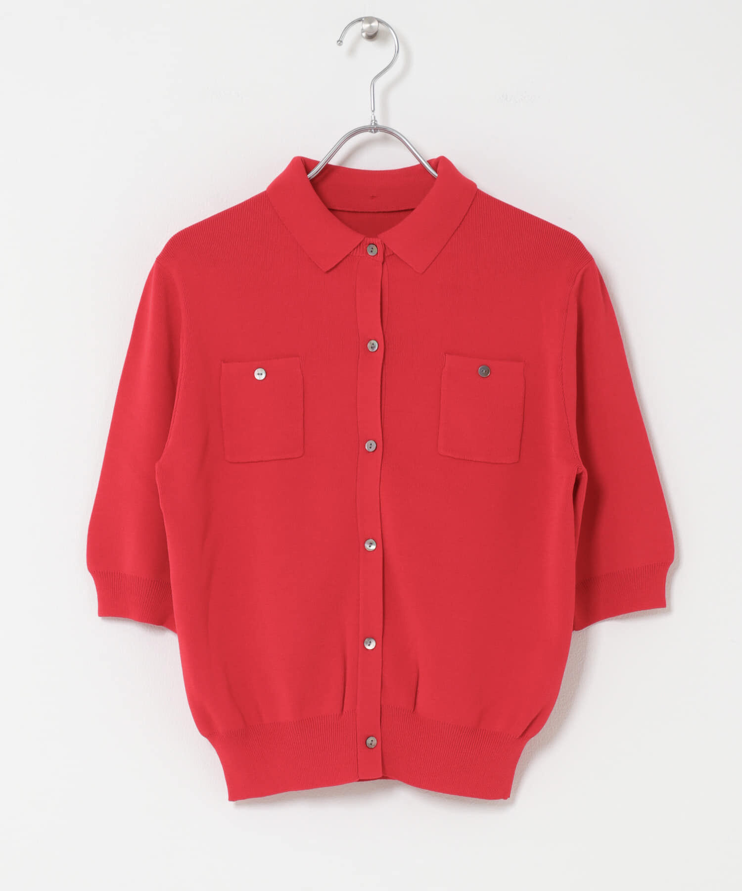 URBAN RESEARCH ROSSO「襟付コンパクト5分袖カーディガン」|カーディガン|