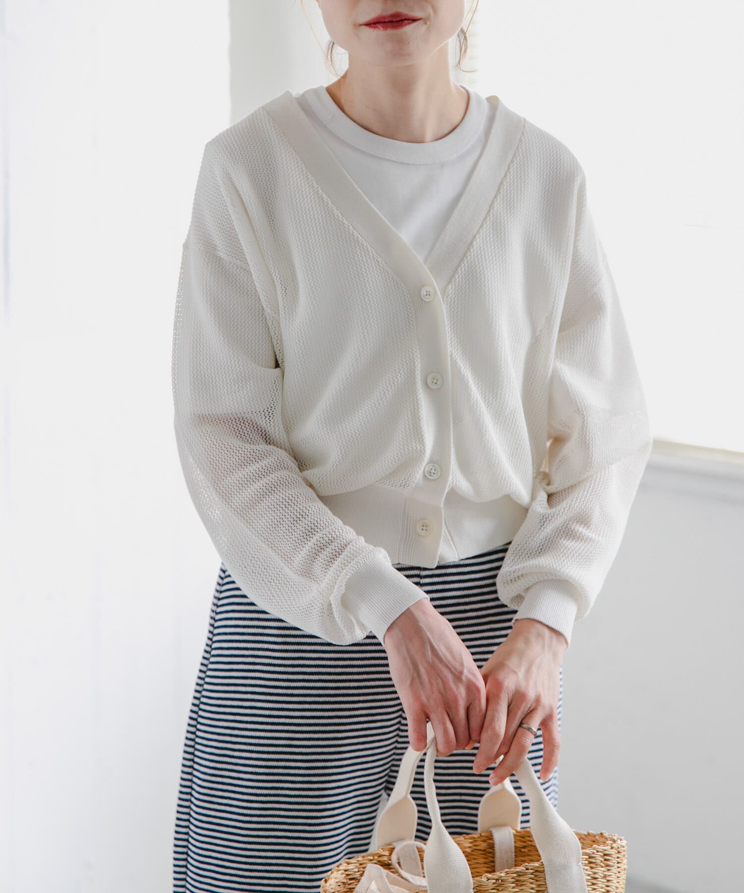 URBAN RESEARCH DOORS「FORK&SPOON　ペーパーニットカーディガン」|カーディガン|