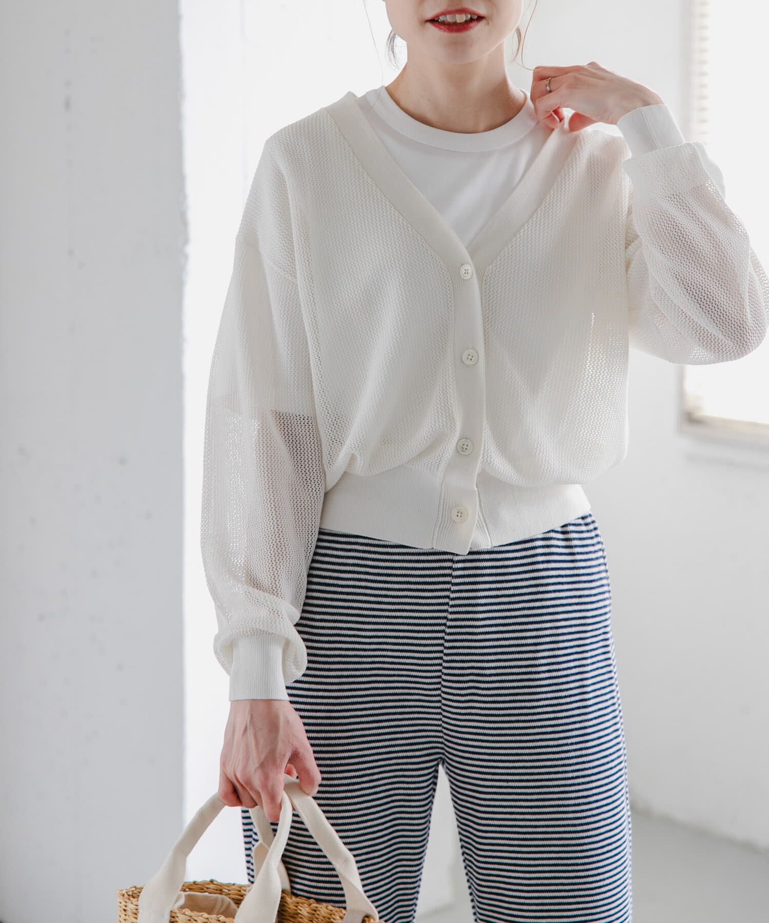 URBAN RESEARCH DOORS「FORK&SPOON　ペーパーニットカーディガン」|カーディガン|