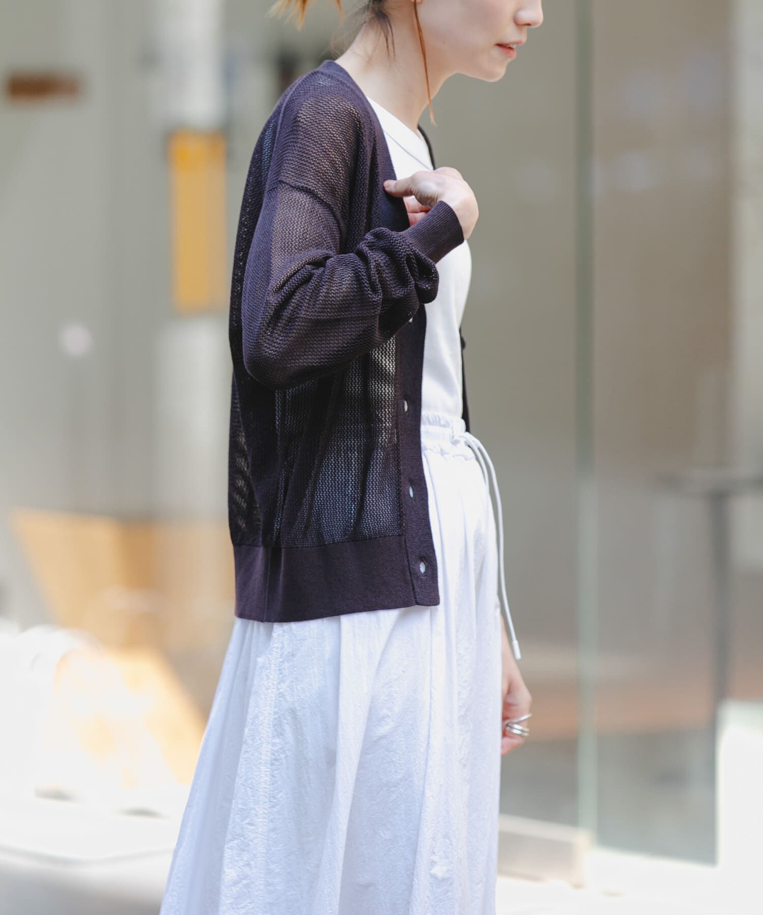 URBAN RESEARCH DOORS「FORK&SPOON　ペーパーニットカーディガン」|カーディガン|