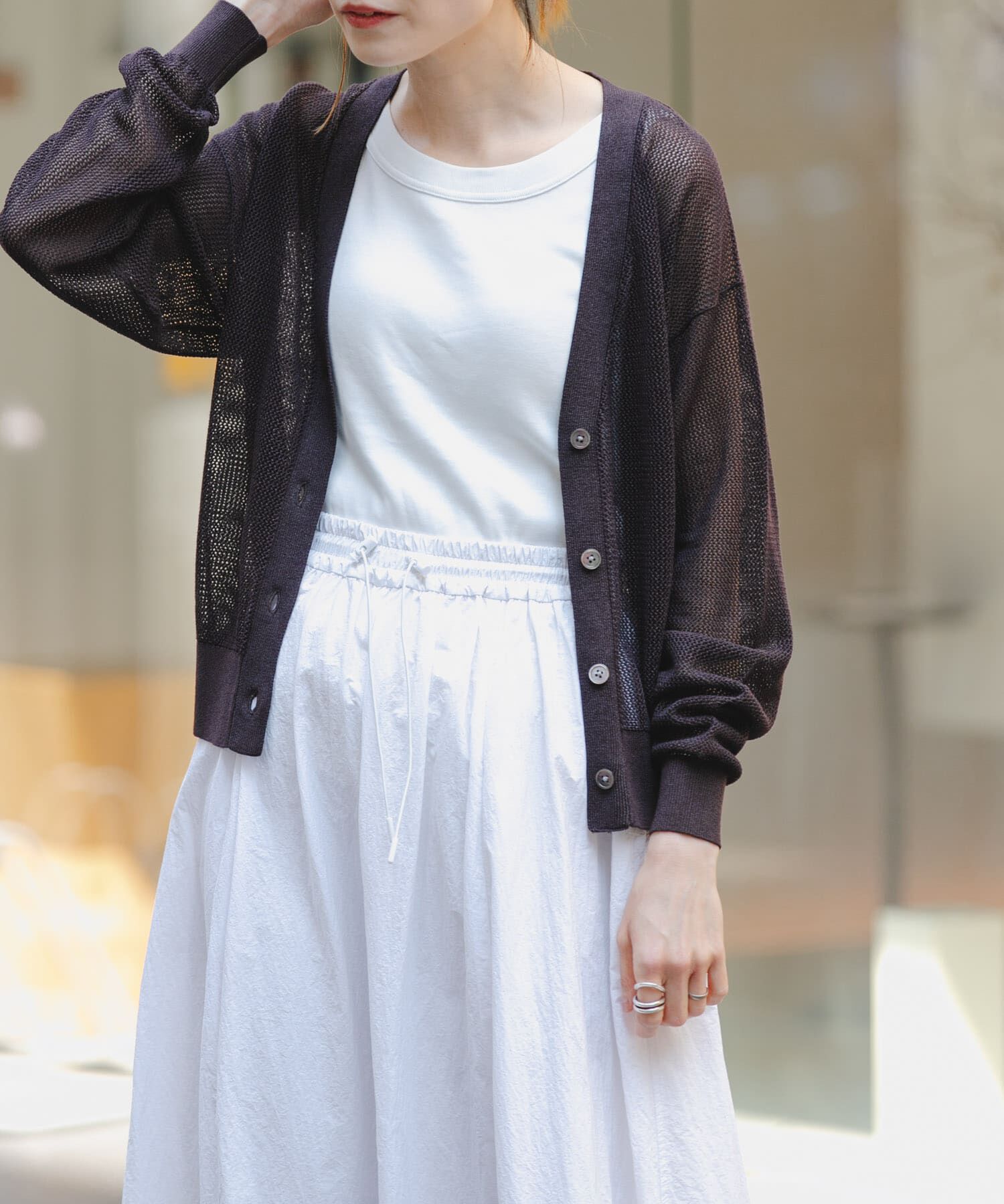 URBAN RESEARCH DOORS「FORK&SPOON　ペーパーニットカーディガン」|カーディガン|
