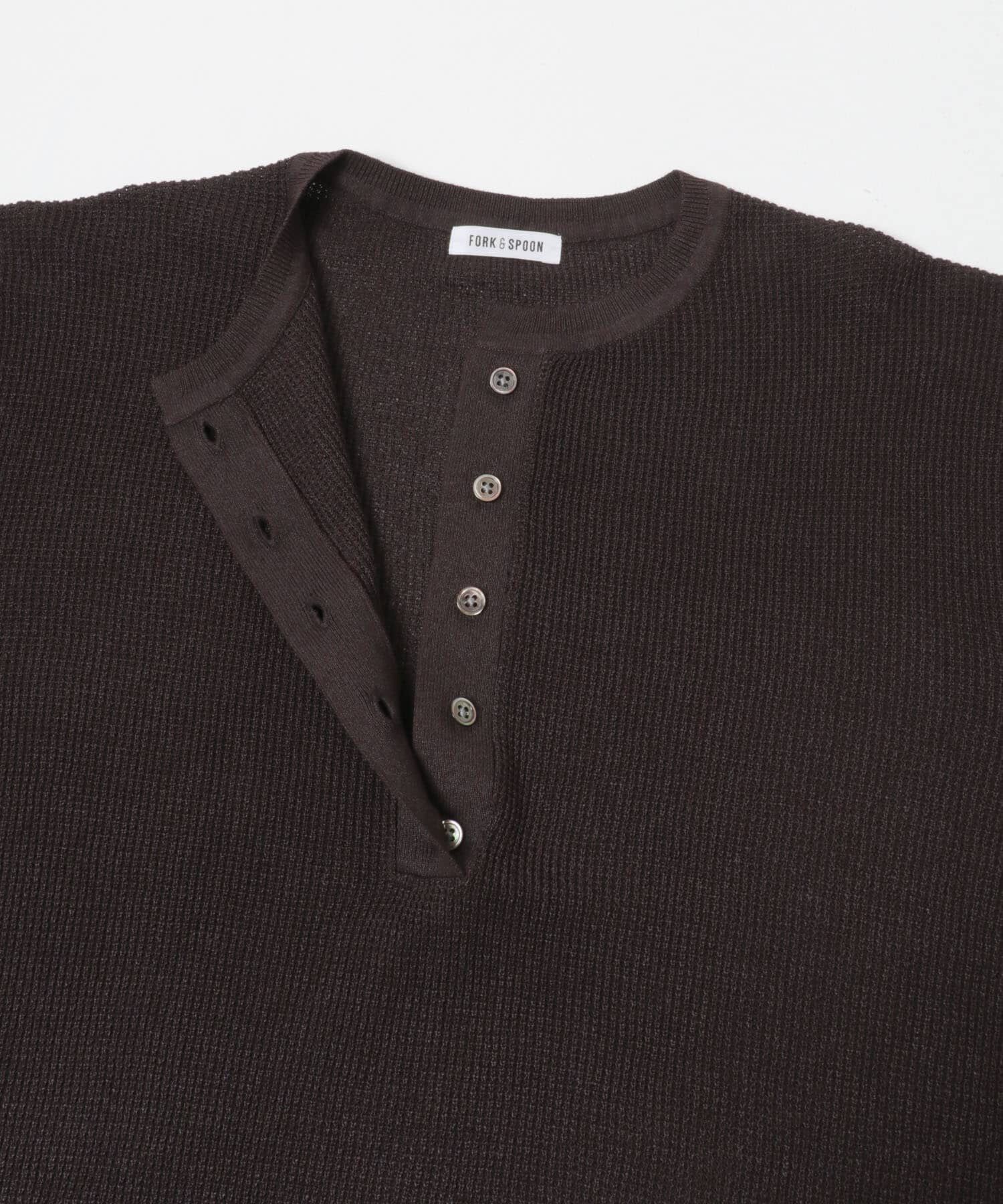 URBAN RESEARCH DOORS「FORK&SPOON　ペーパーニットヘンリーネックプルオーバー」|ニット・セーター|