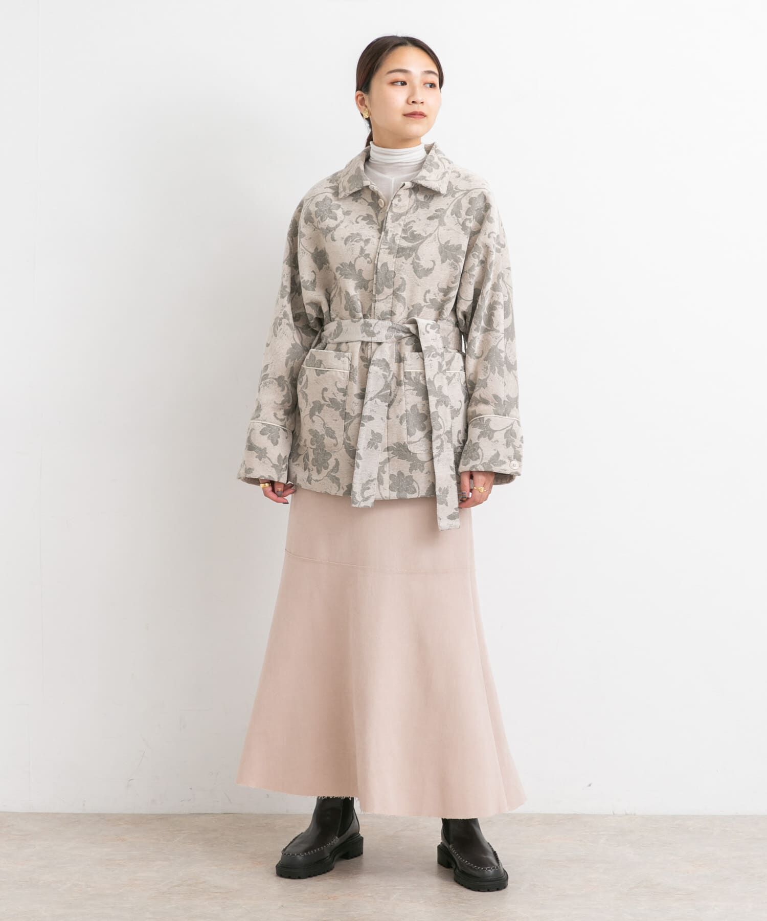  「カットオフ切替ロングスカート」|スカート|