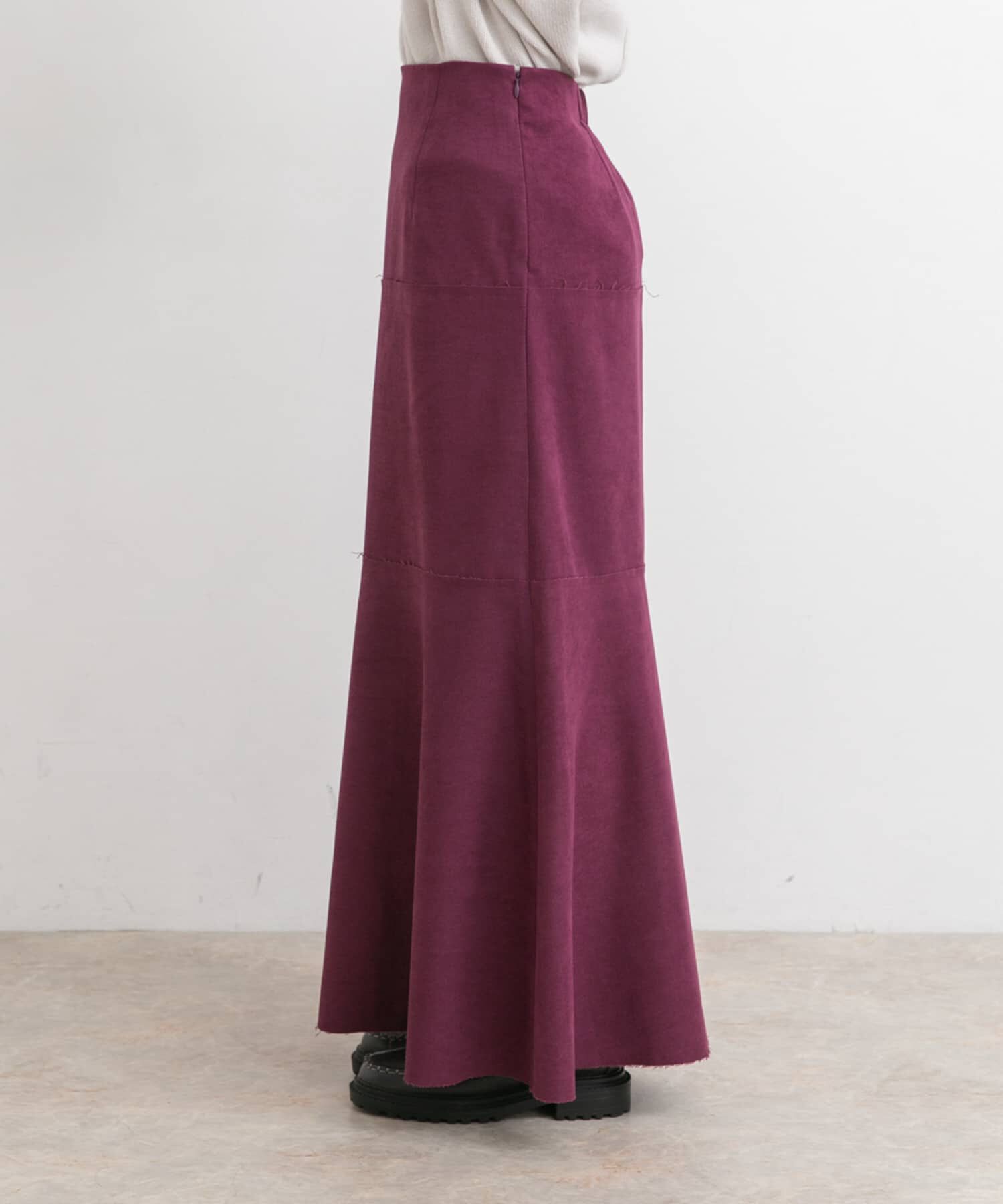  「カットオフ切替ロングスカート」|スカート|