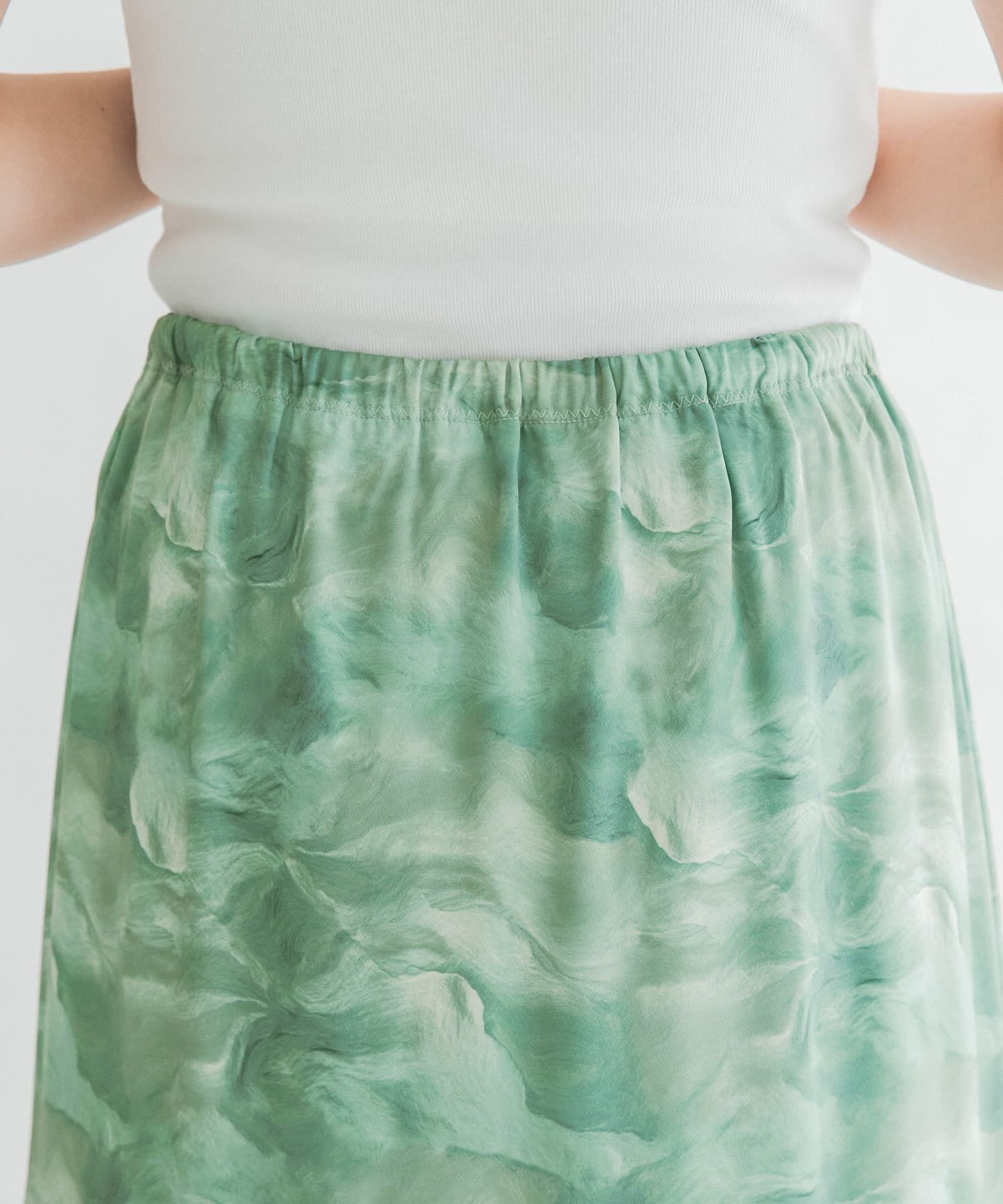  「ニュアンスプリントマキシスカート」|スカート|