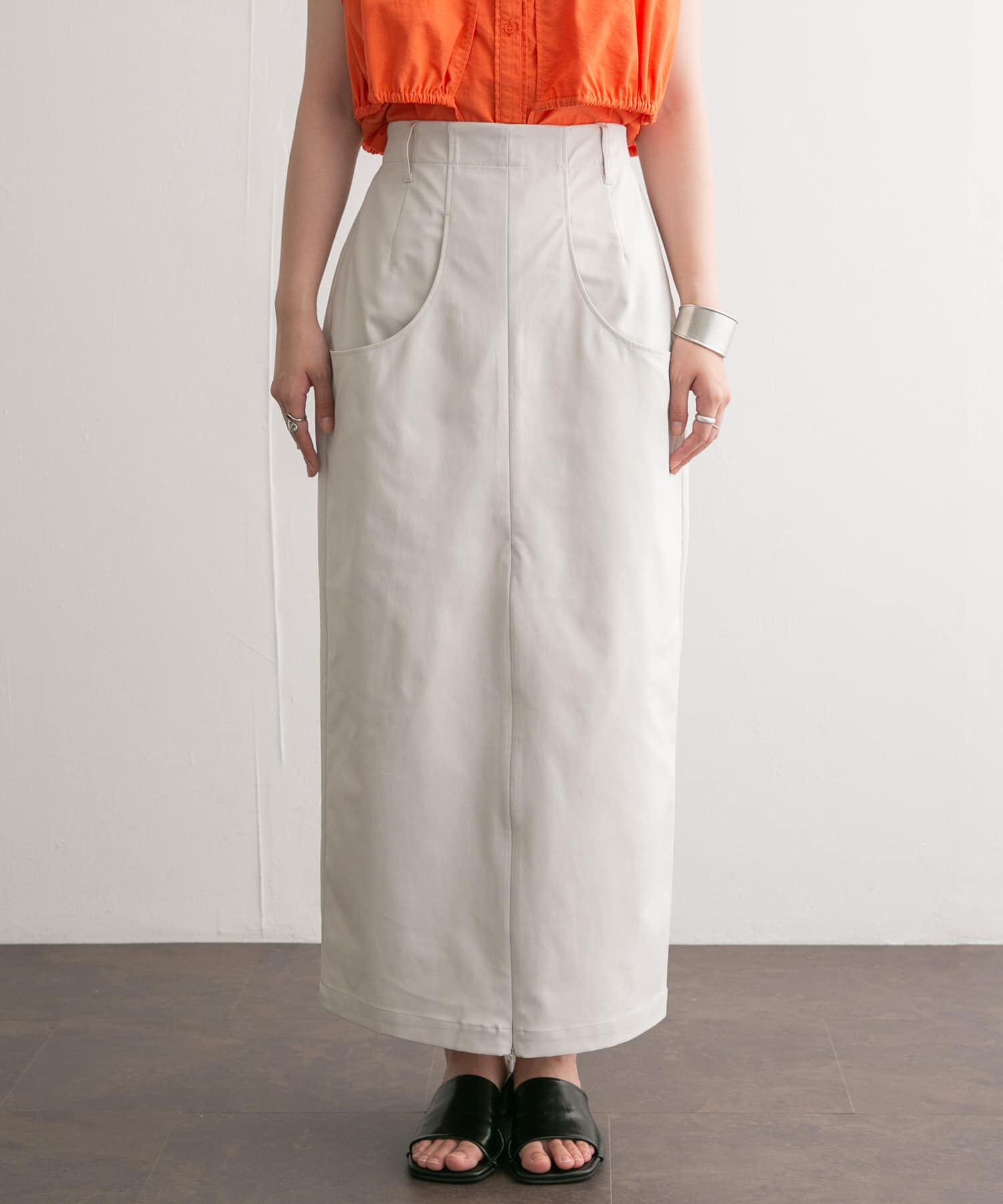  「フロントZIPペンシルスカート」|スカート|