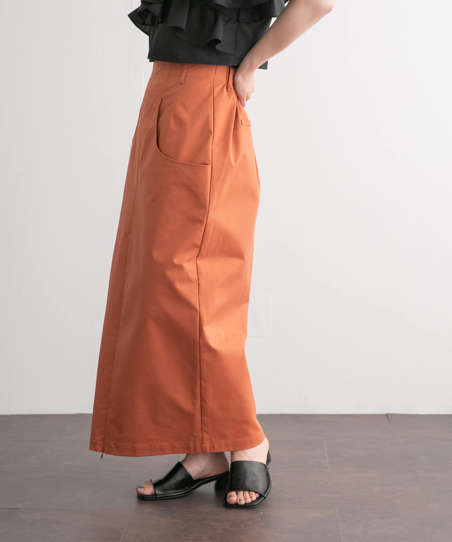  「フロントZIPペンシルスカート」|スカート|