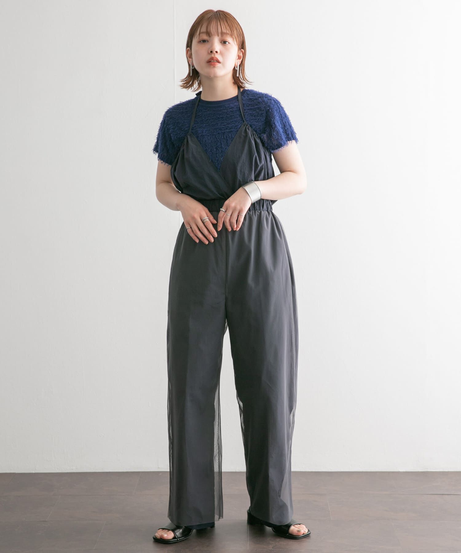  「2WAYチュールレイヤードサロペット」|スカート|