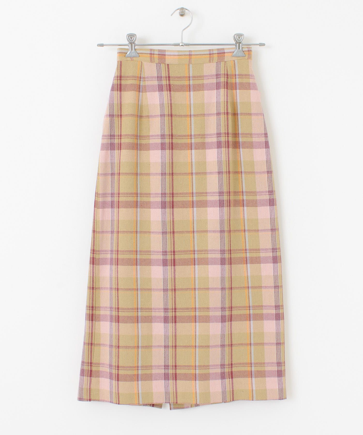  「チェックIラインミディスカート」|スカート|