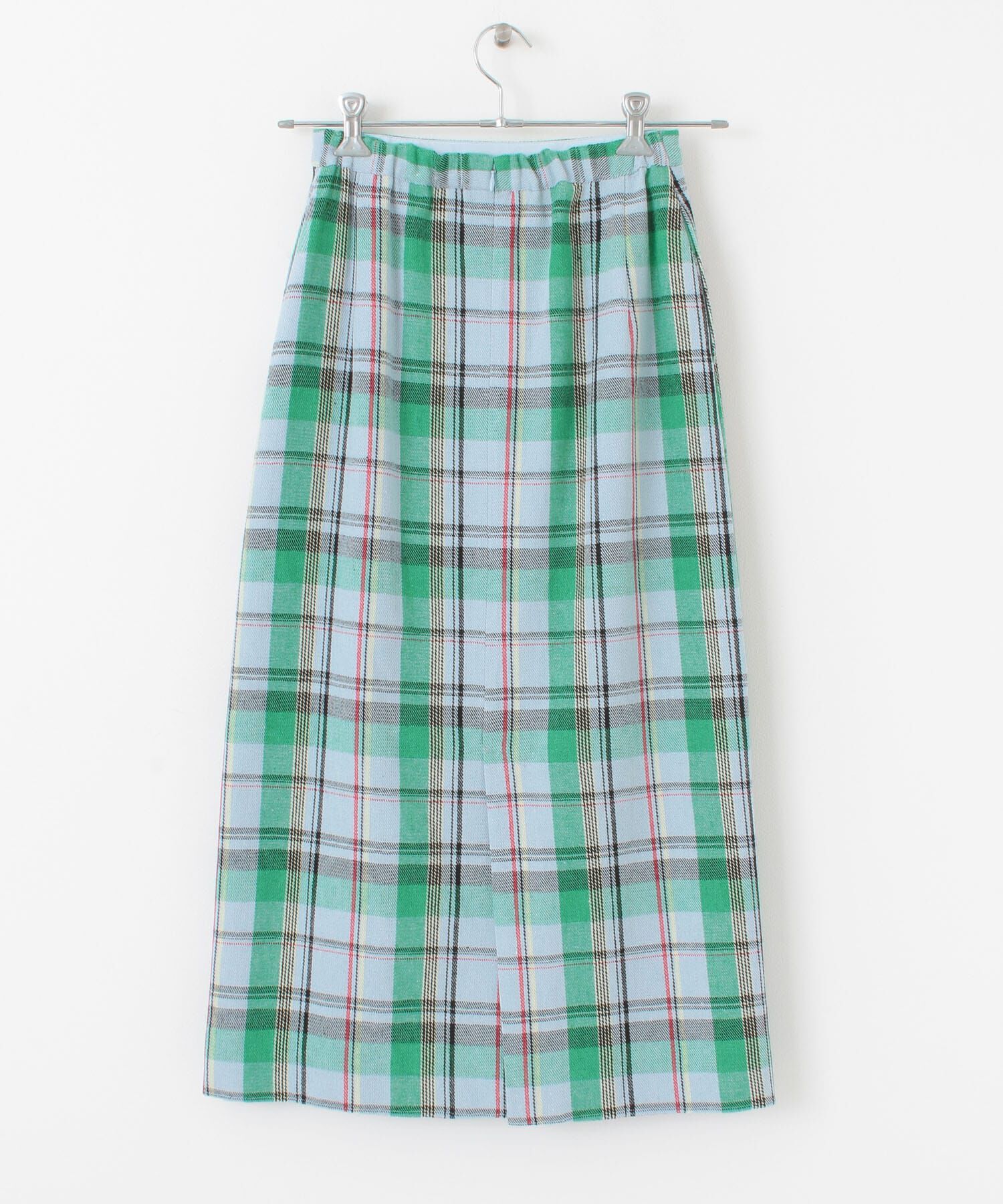  「チェックIラインミディスカート」|スカート|