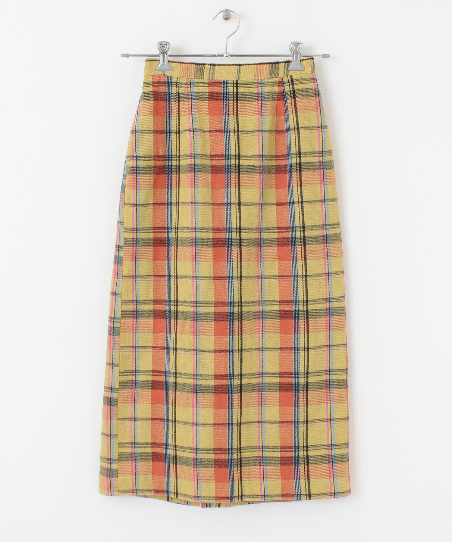  「チェックIラインミディスカート」|スカート|