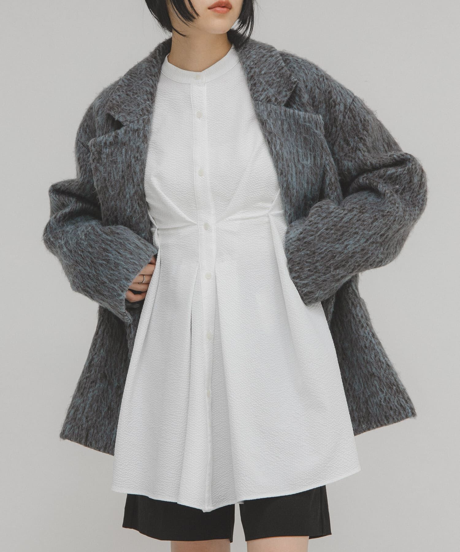  「ウエストタックロングシャツ」|シャツ・ブラウス|オフホワイト