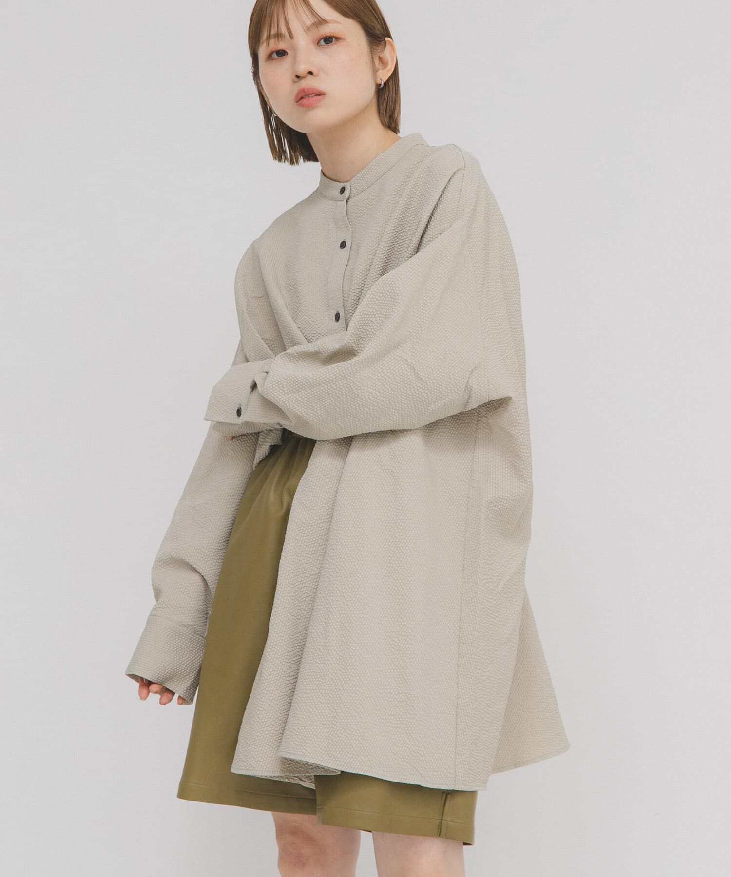  「ウエストタックロングシャツ」|シャツ・ブラウス|