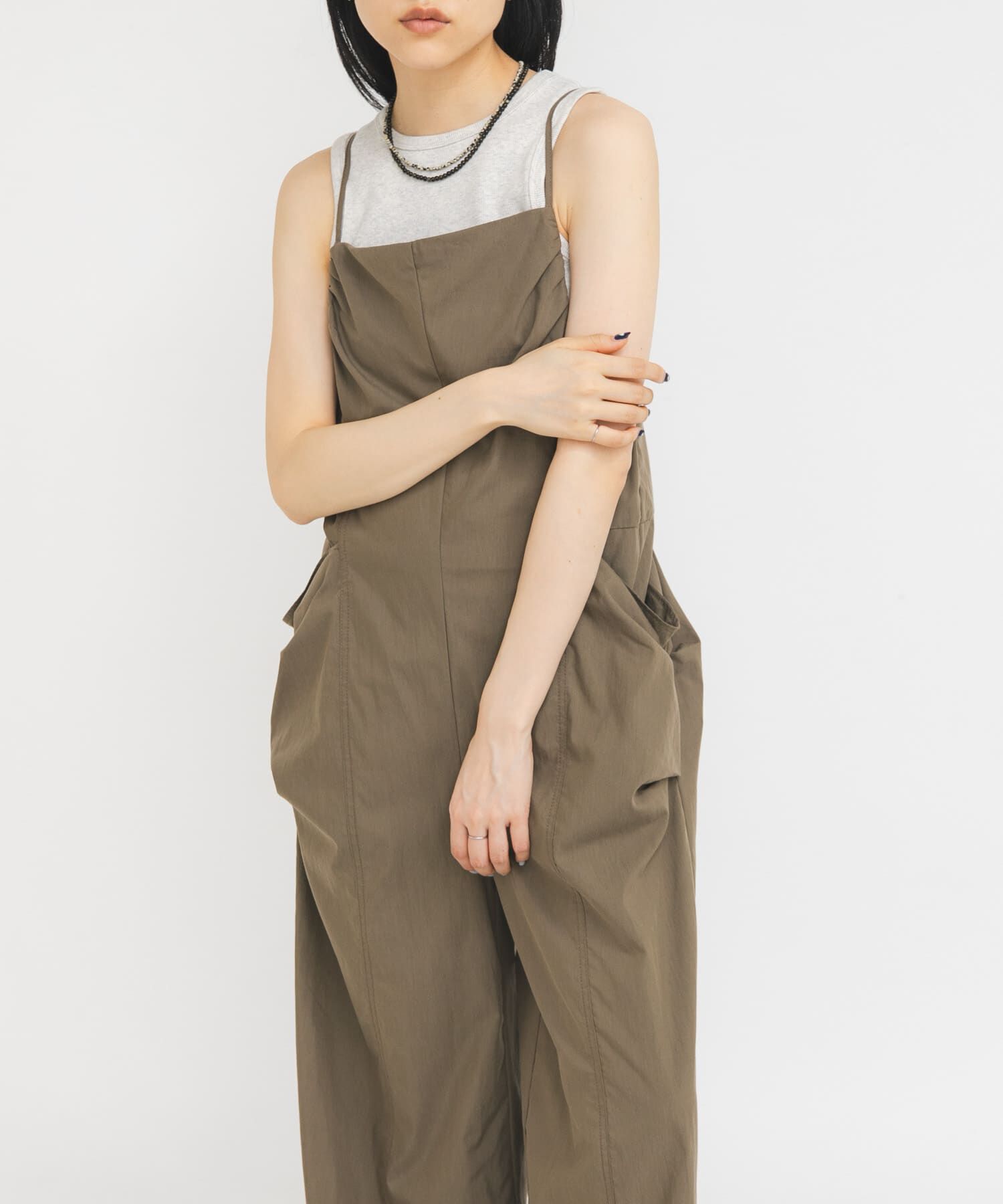  「ポケットディティールキャミサロペット」|オールインワン|